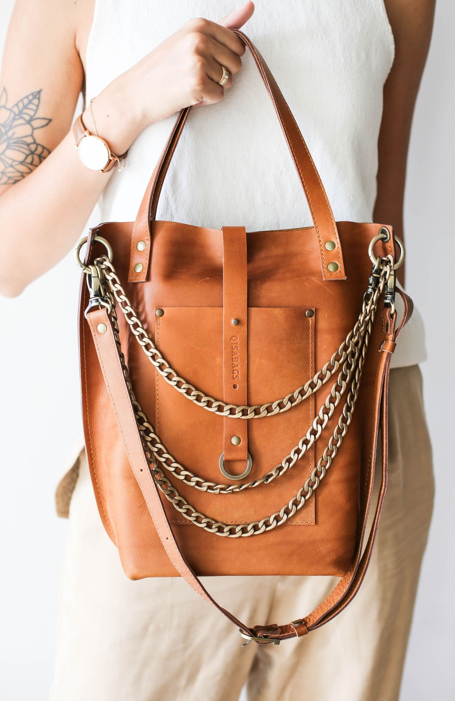 leather tote for work