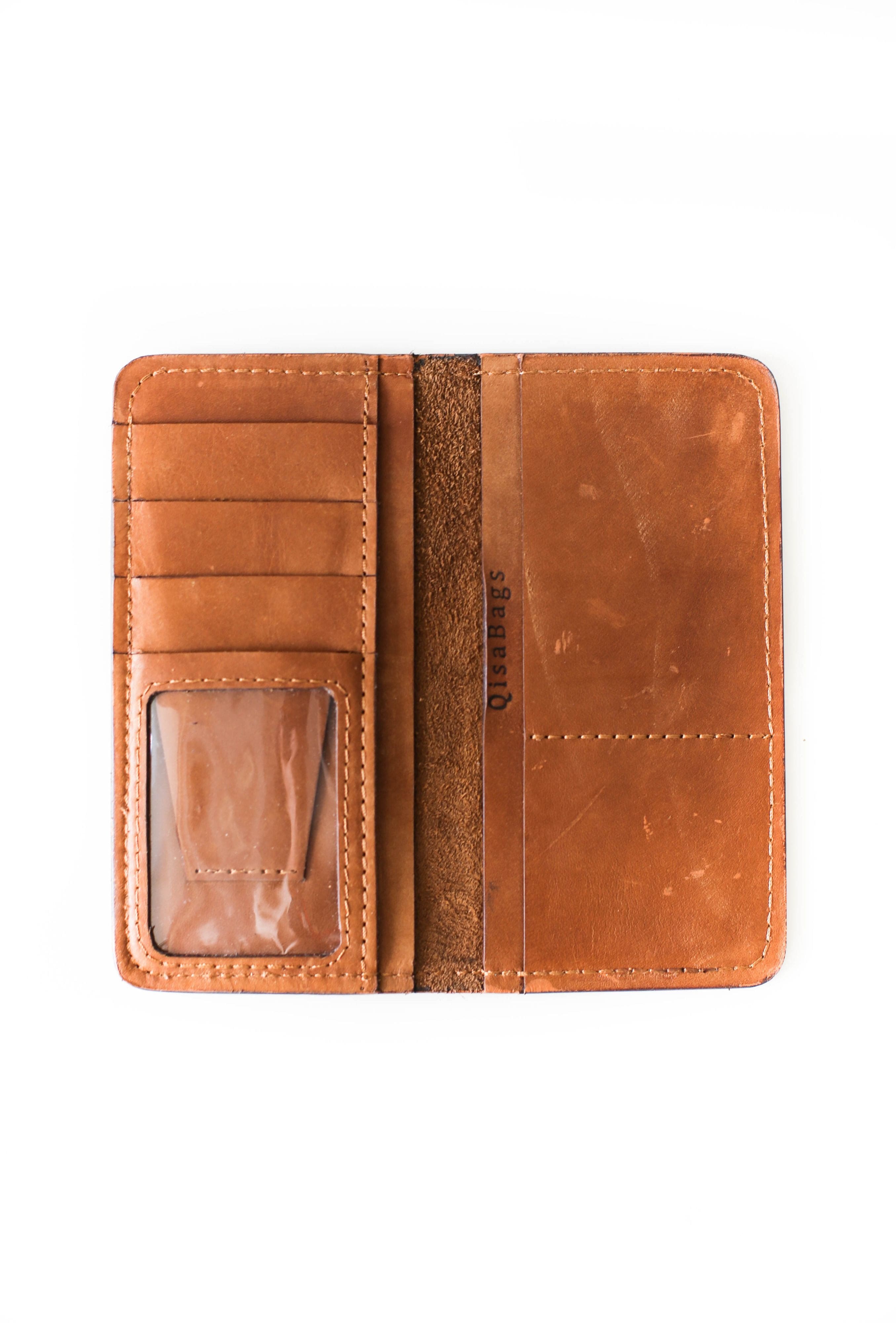 Elegant, brown, popular handmade, leather wallet.