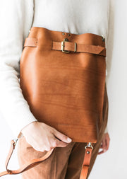 Minimal Leather Backpack for Women
