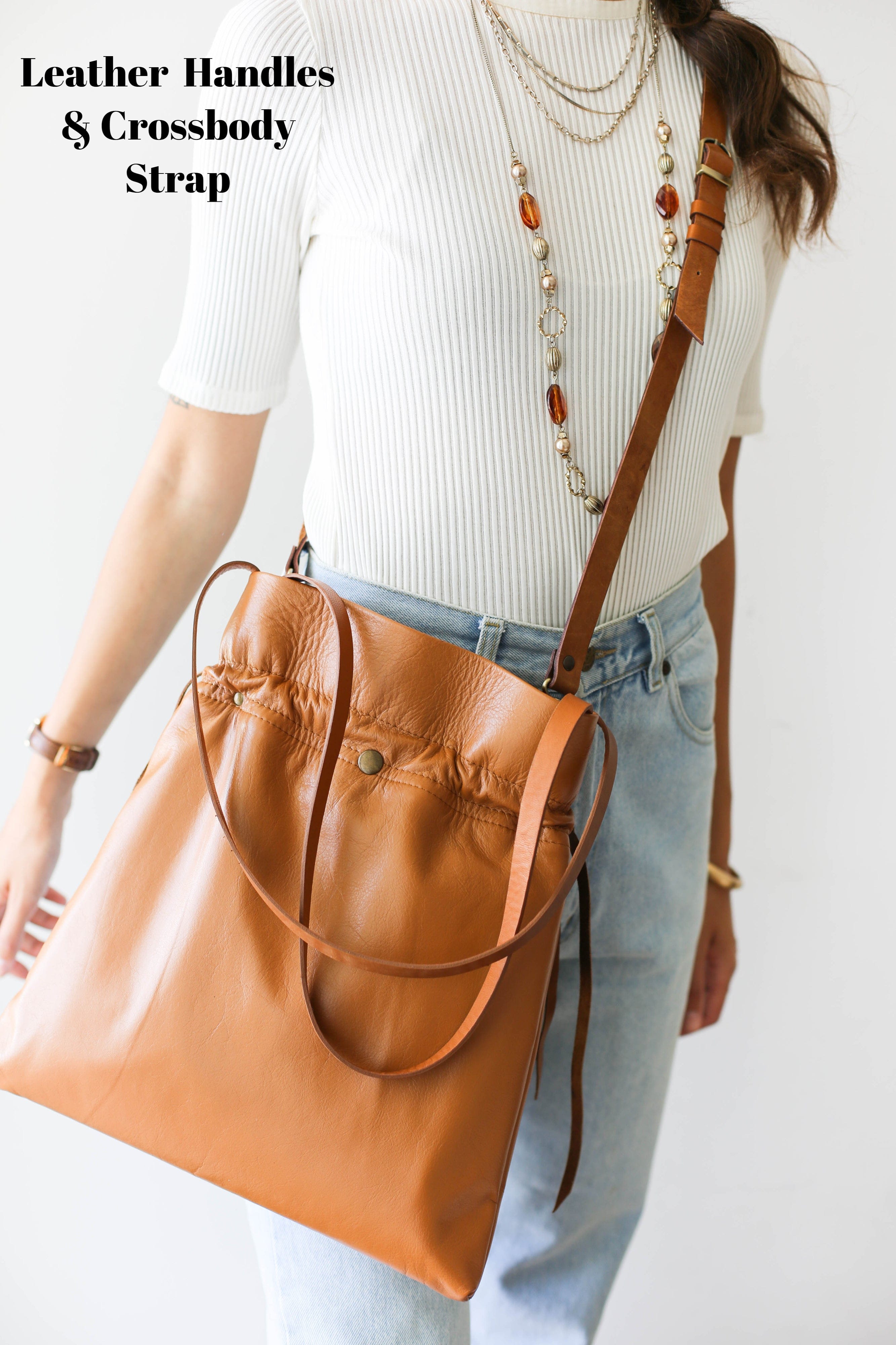 brown leather crossbody bag