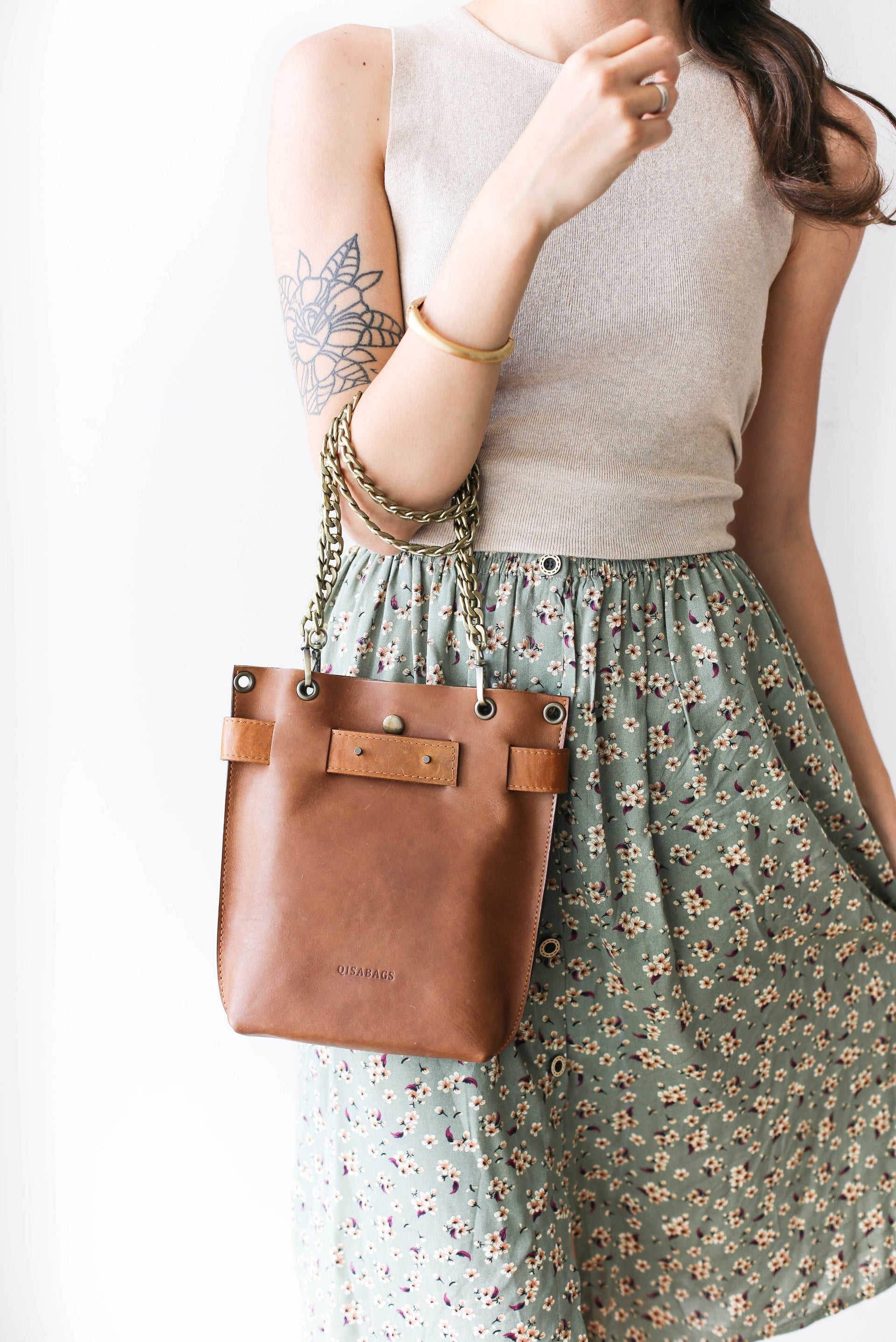 handmade brown leather purse