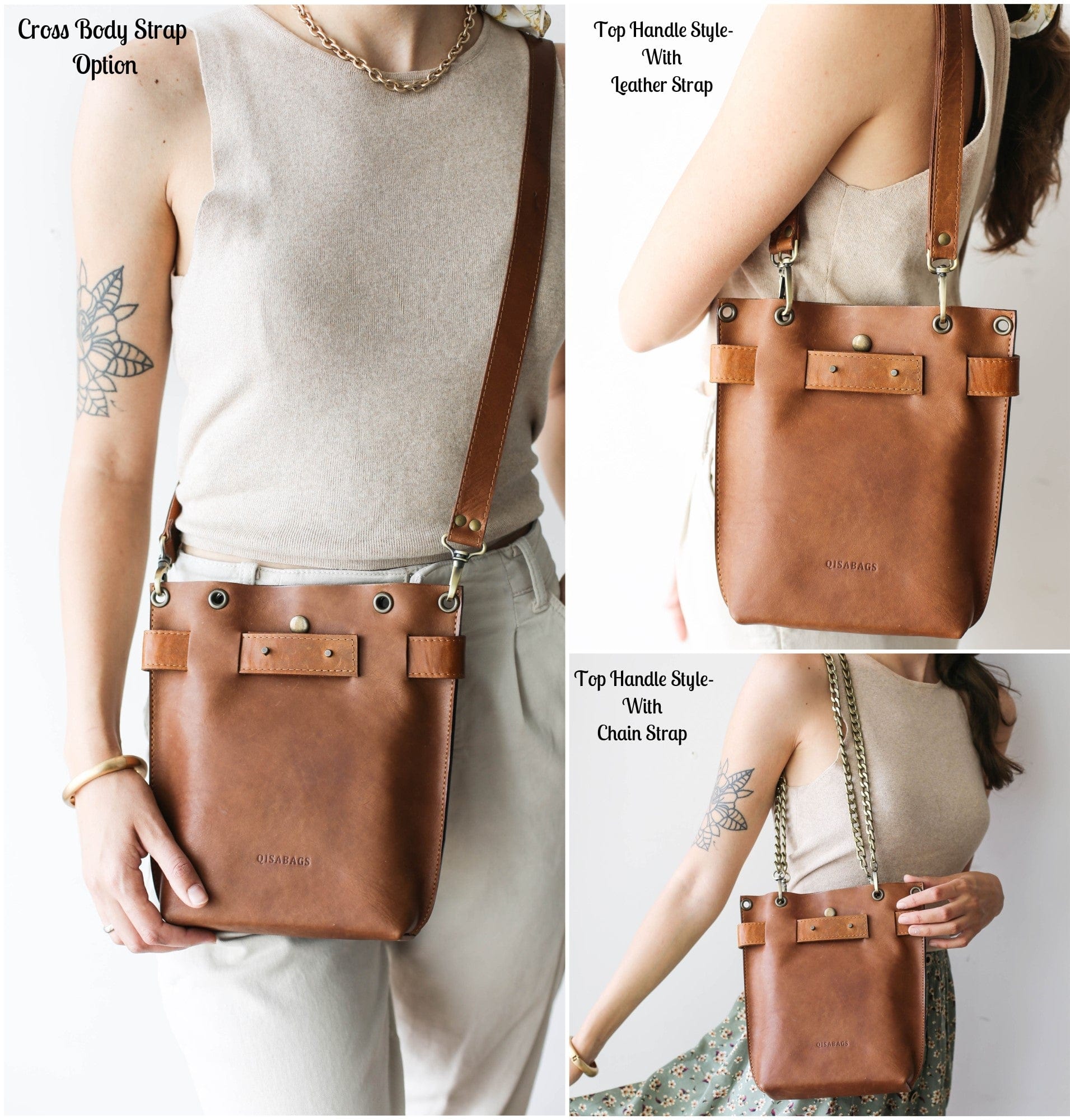 Brown Minimal Leather Bag