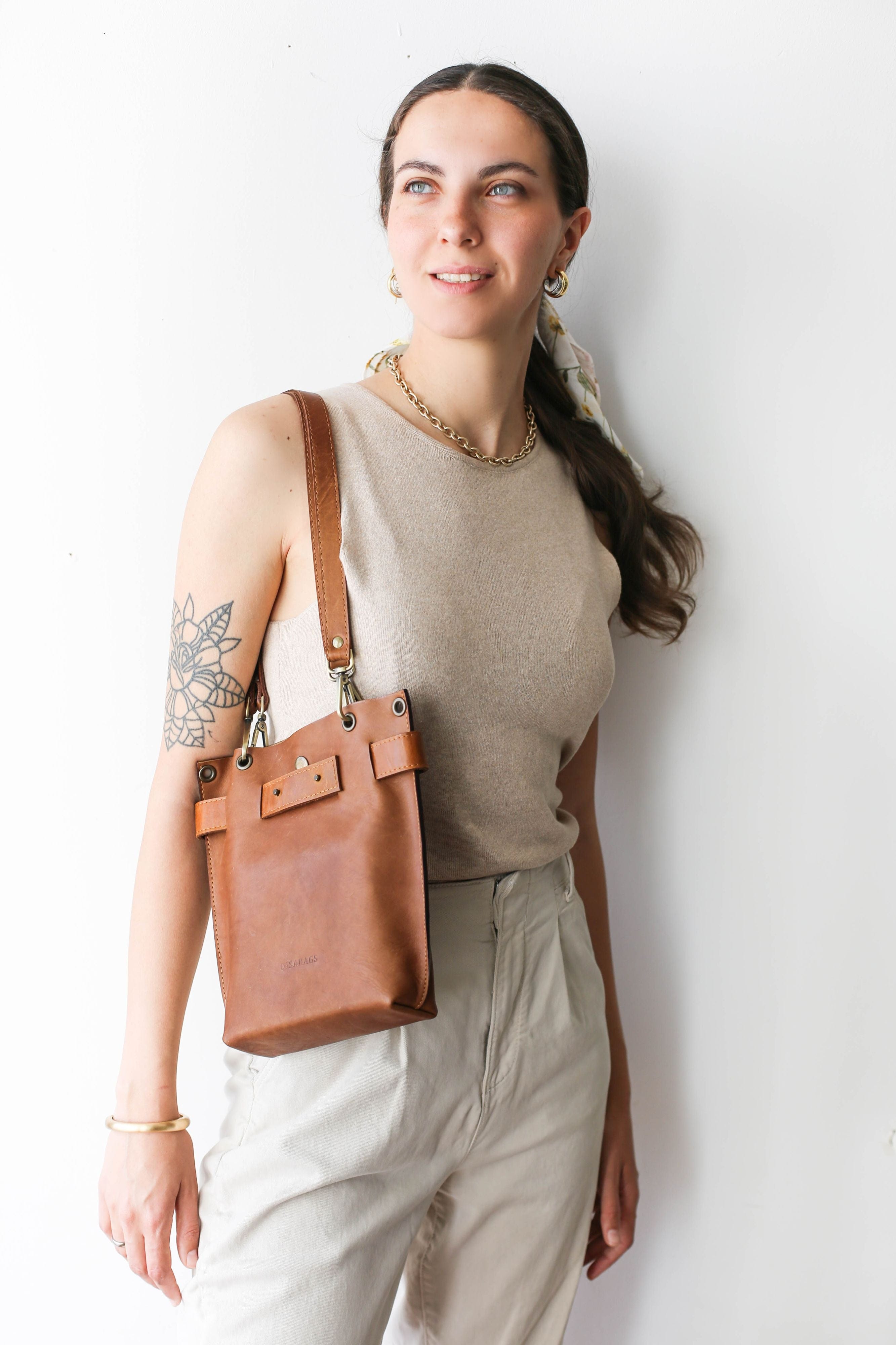 Brown Minimal Leather Bag