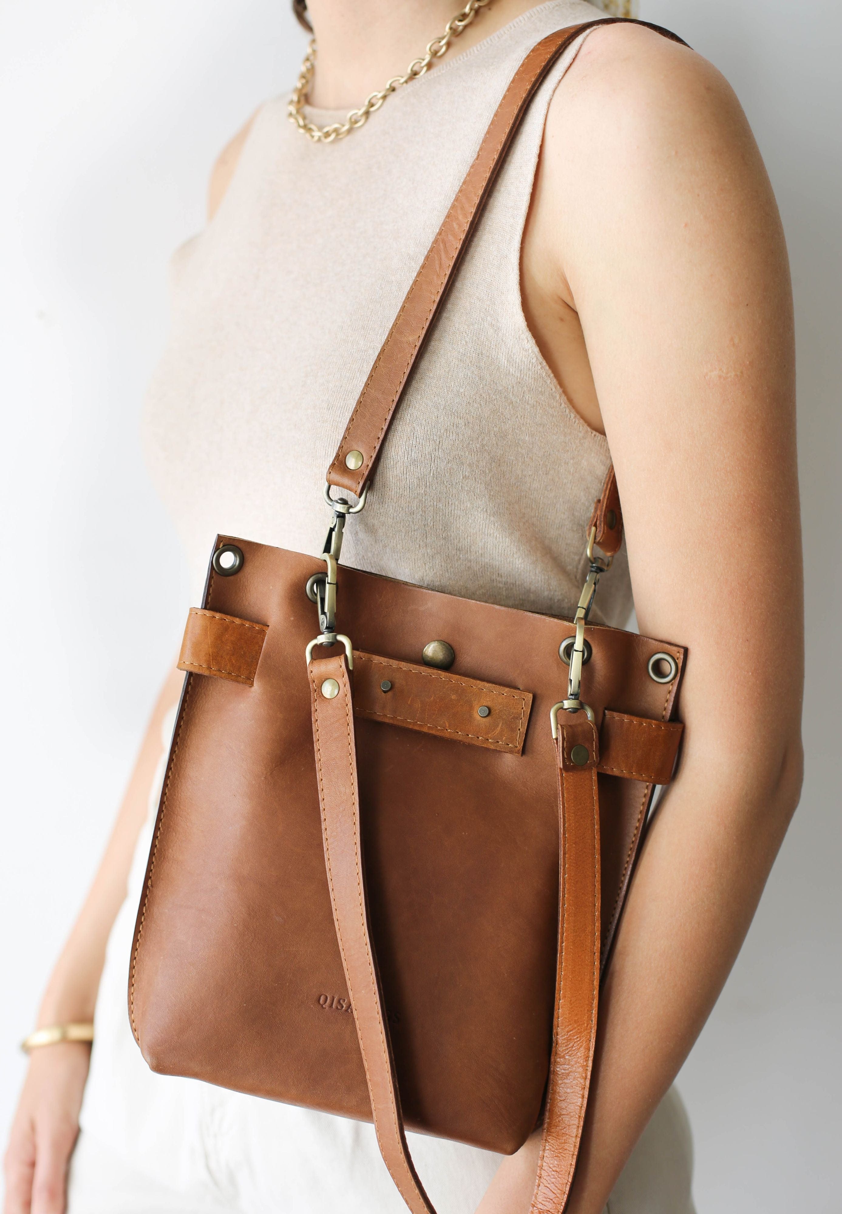 Brown Minimal Leather Bag