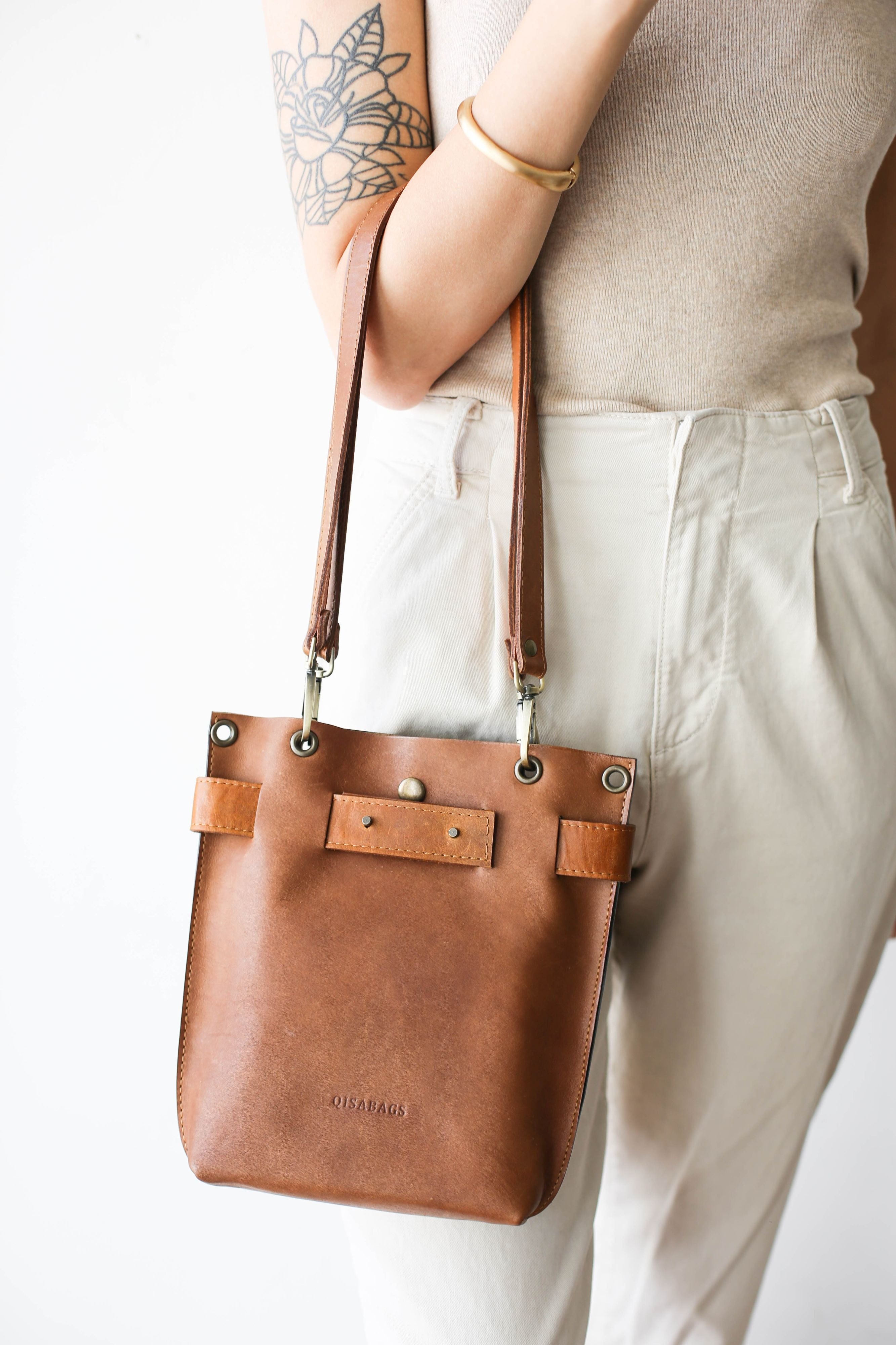 Brown Minimal Leather Bag