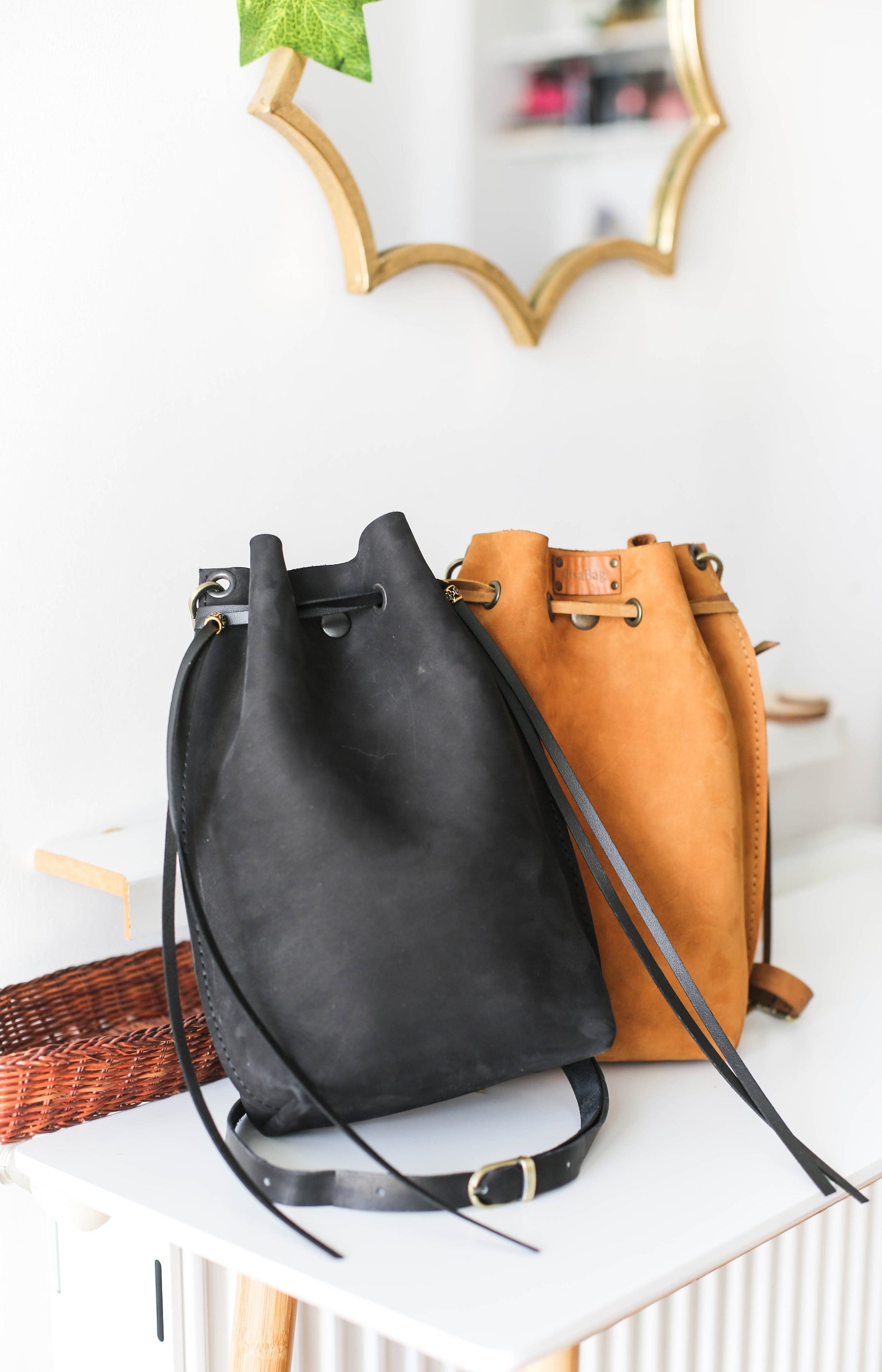 Leather Bucket Bags for women