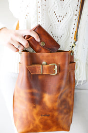 brown leather bags