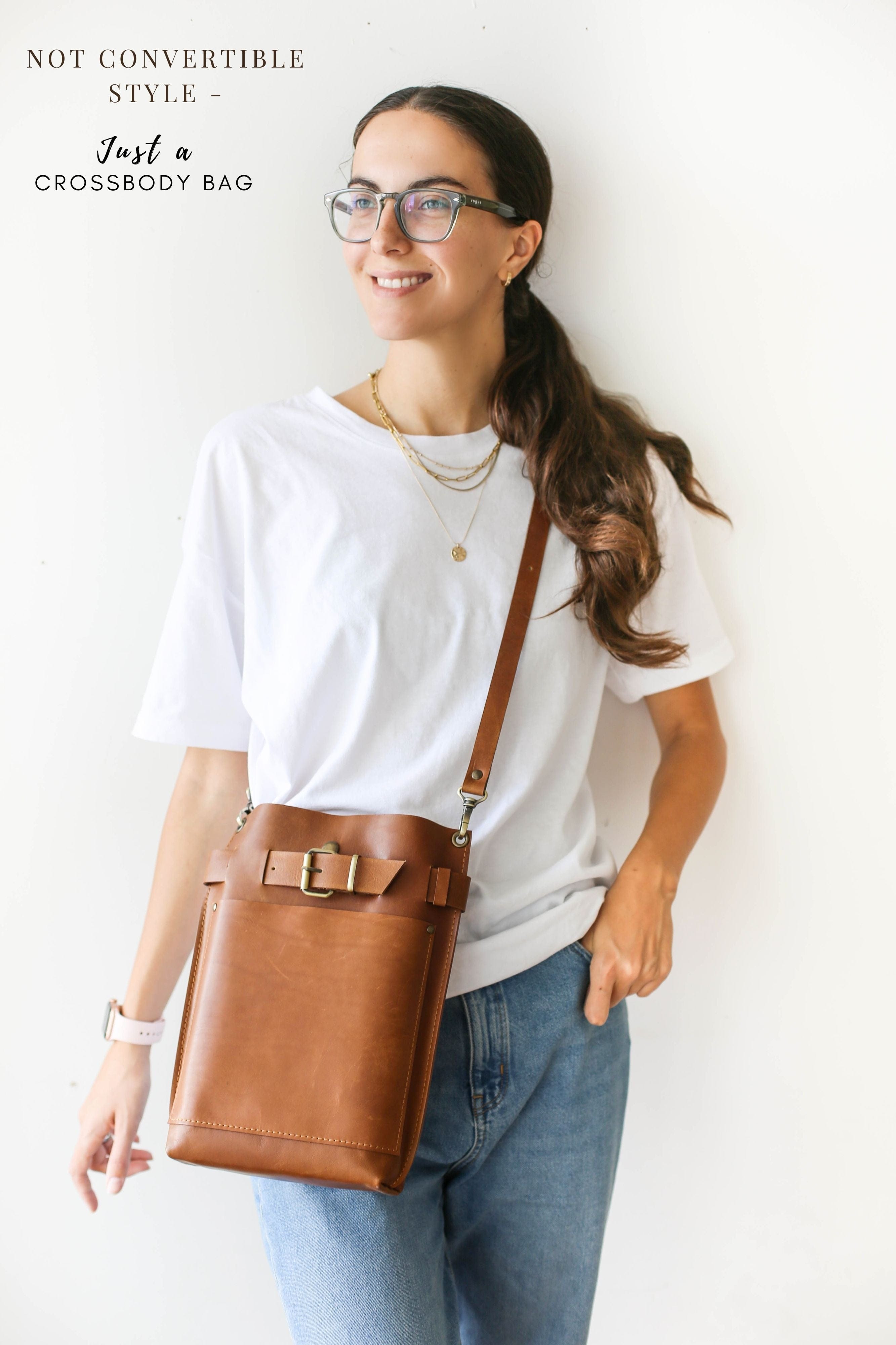 brown leather crossbody bag