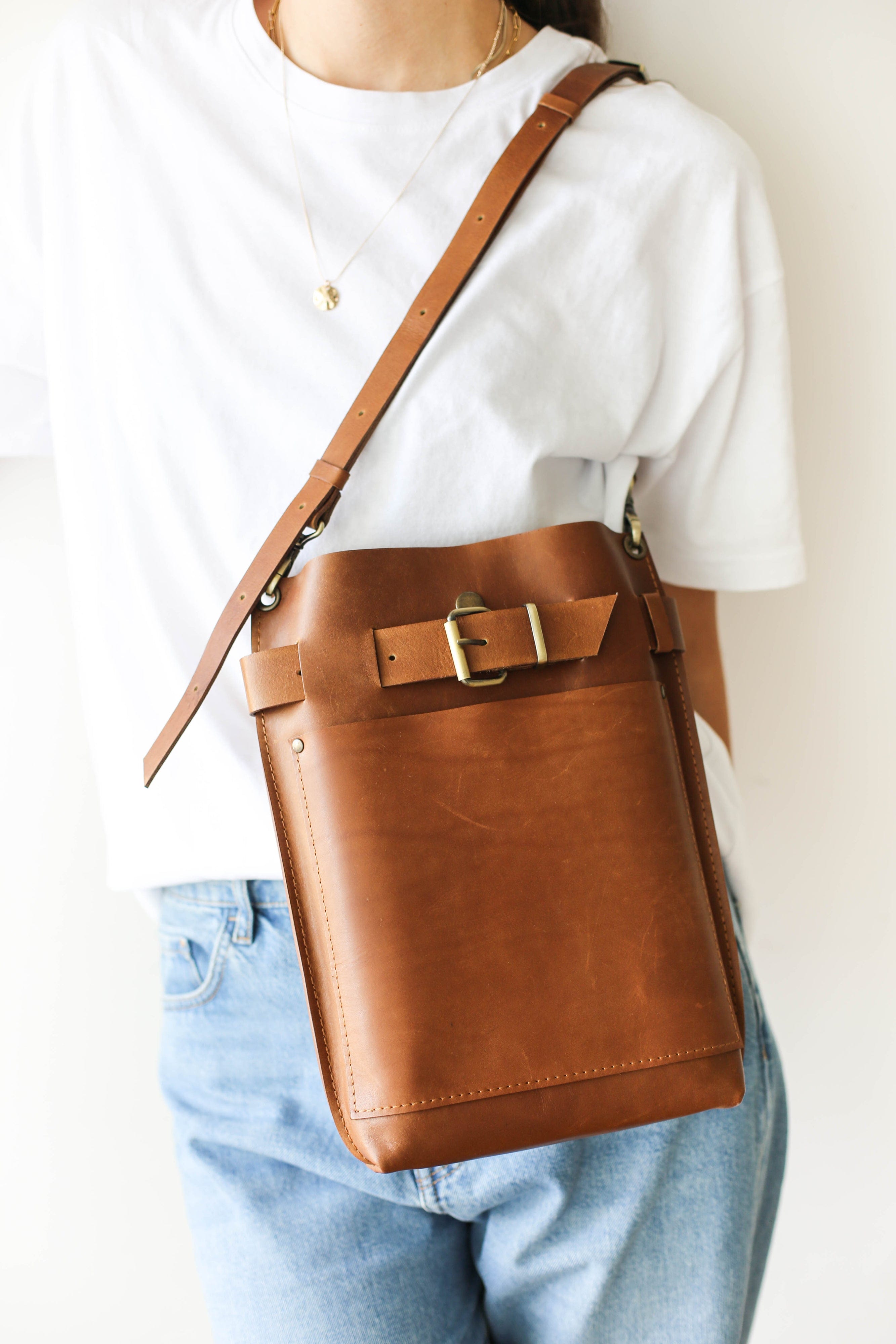 brown leather backpack purse