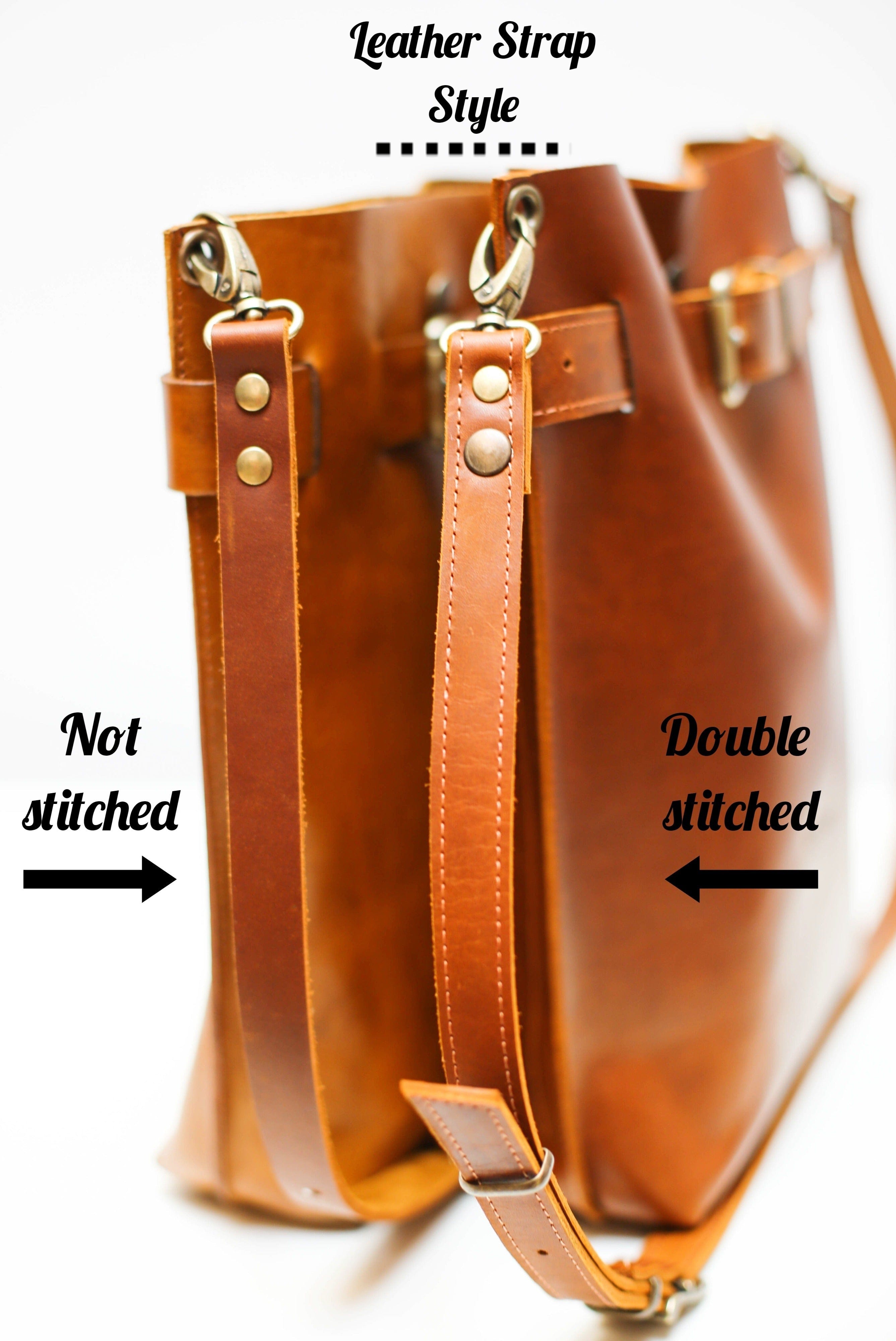 Brown w/ Black Leather Handbag