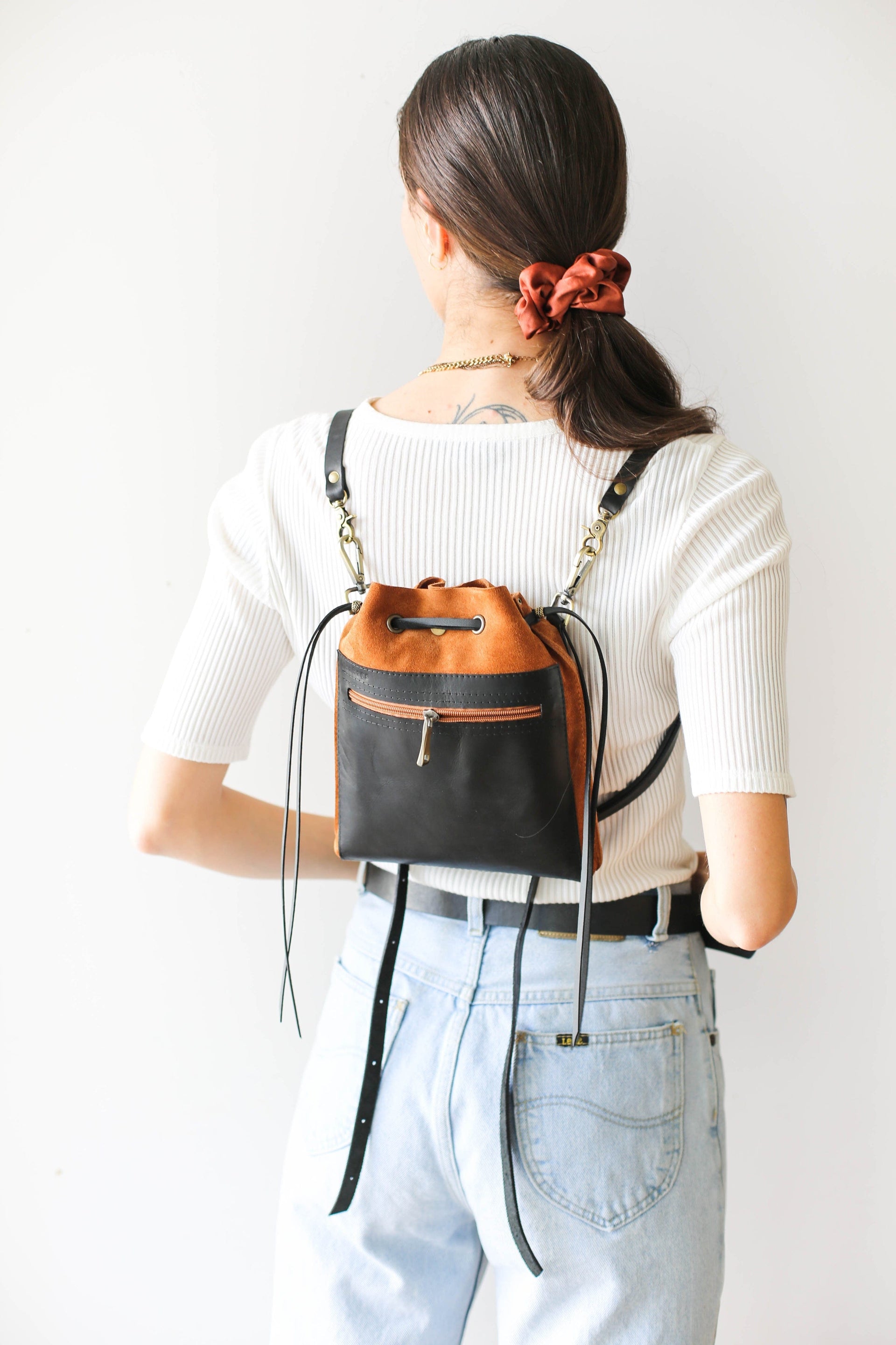 leather backpack purse womens