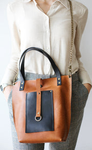 Leather Cross Body Tote