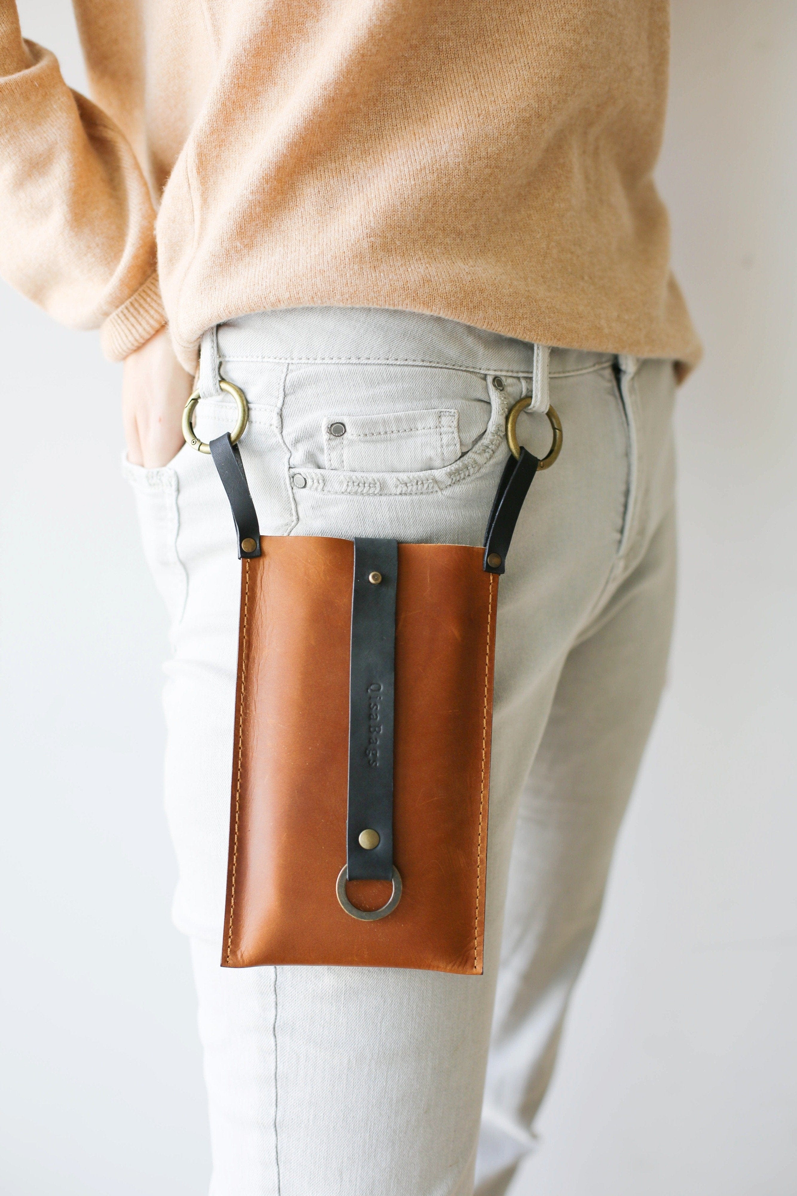 Leather waist bag