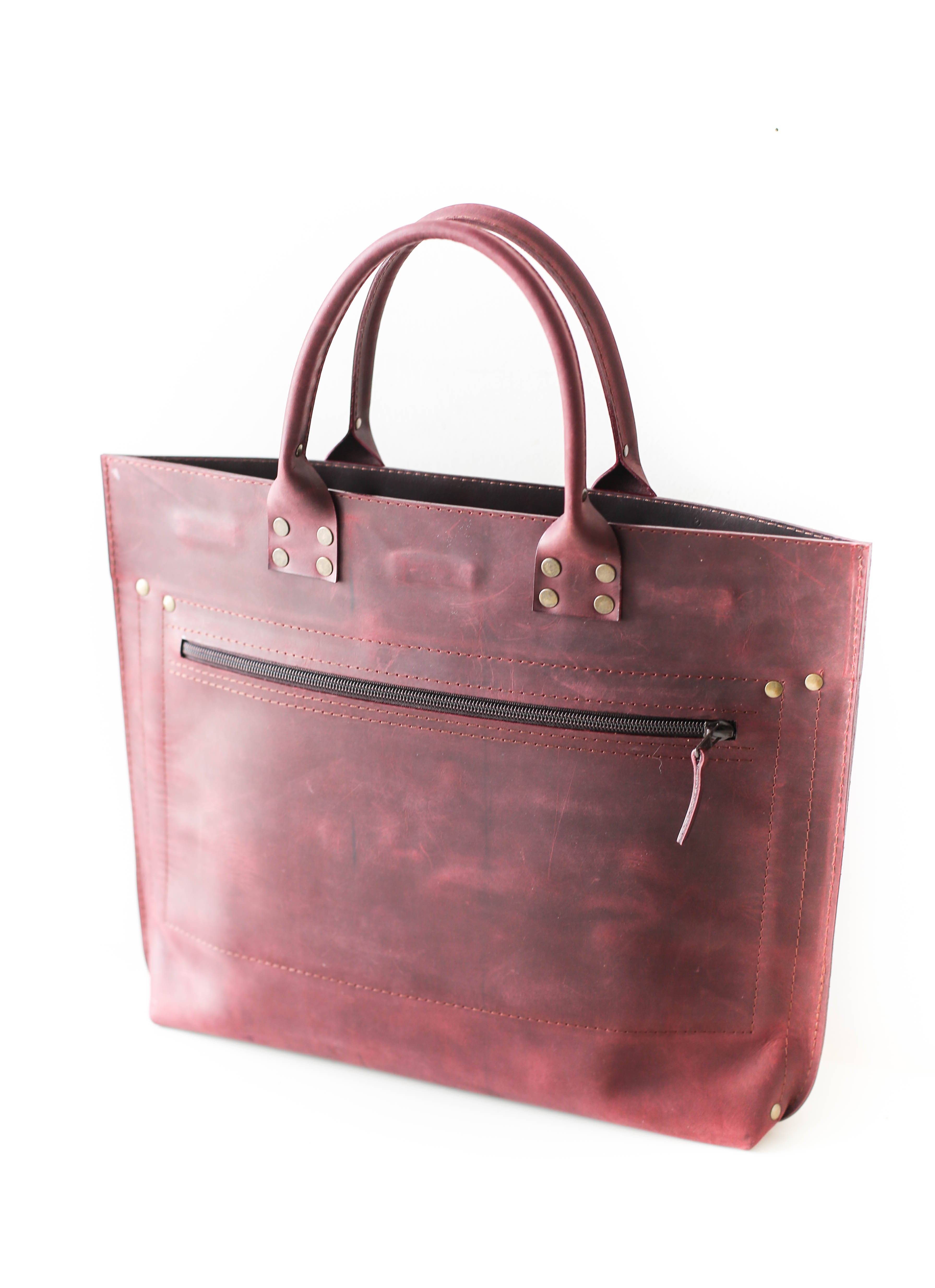 Burgundy best sale leather briefcase