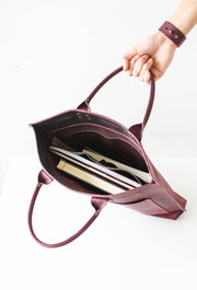 handmade leather briefcase bag