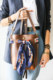 Brown leather bags women