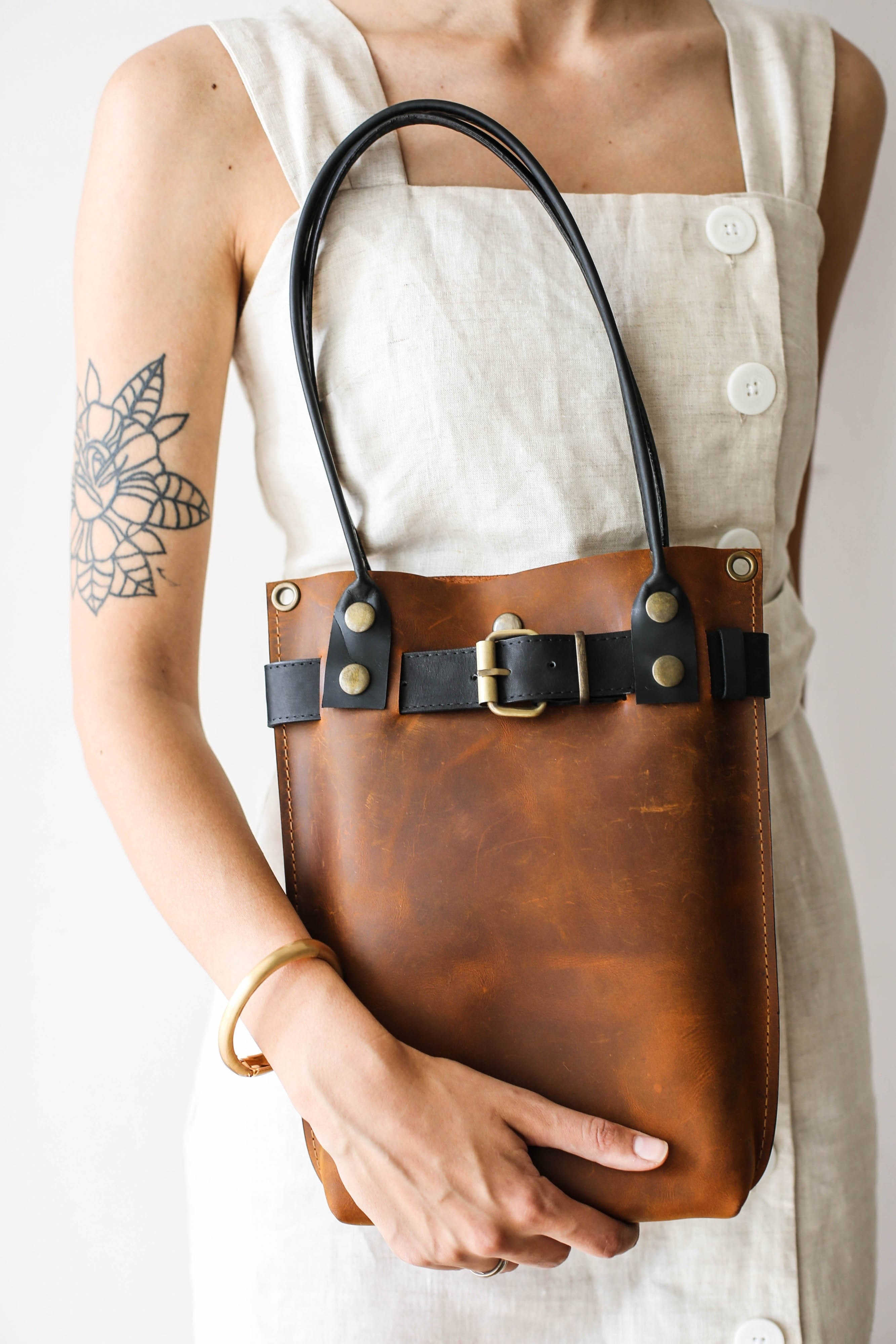 Handmade leather handbag