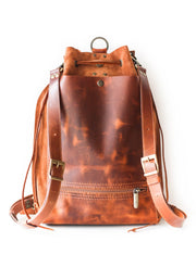 Brown Leather Backpack for women