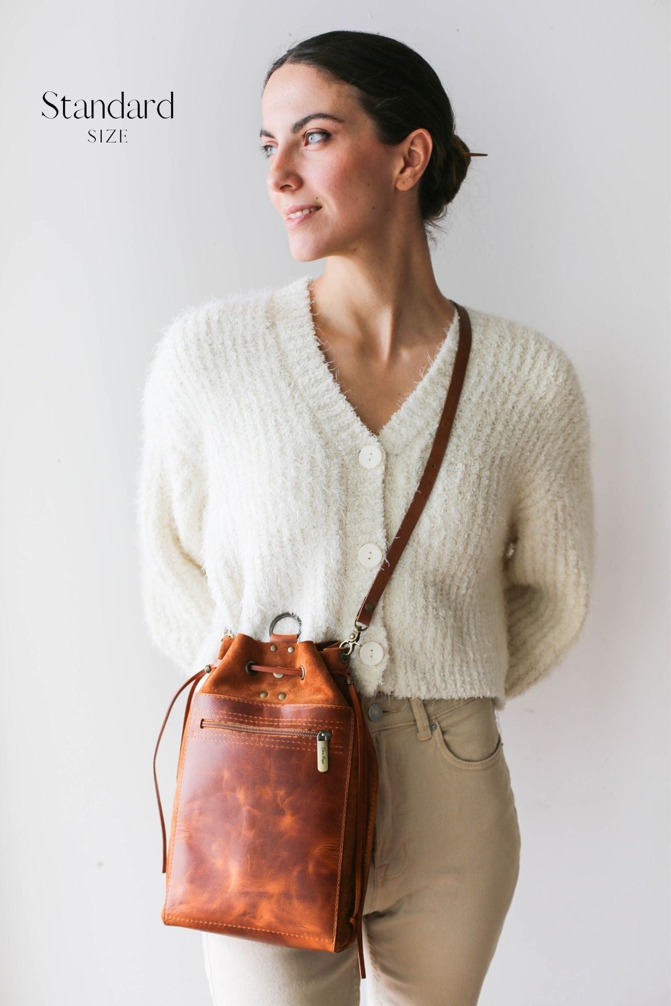 Convertible Brown Leather Backpack Purse