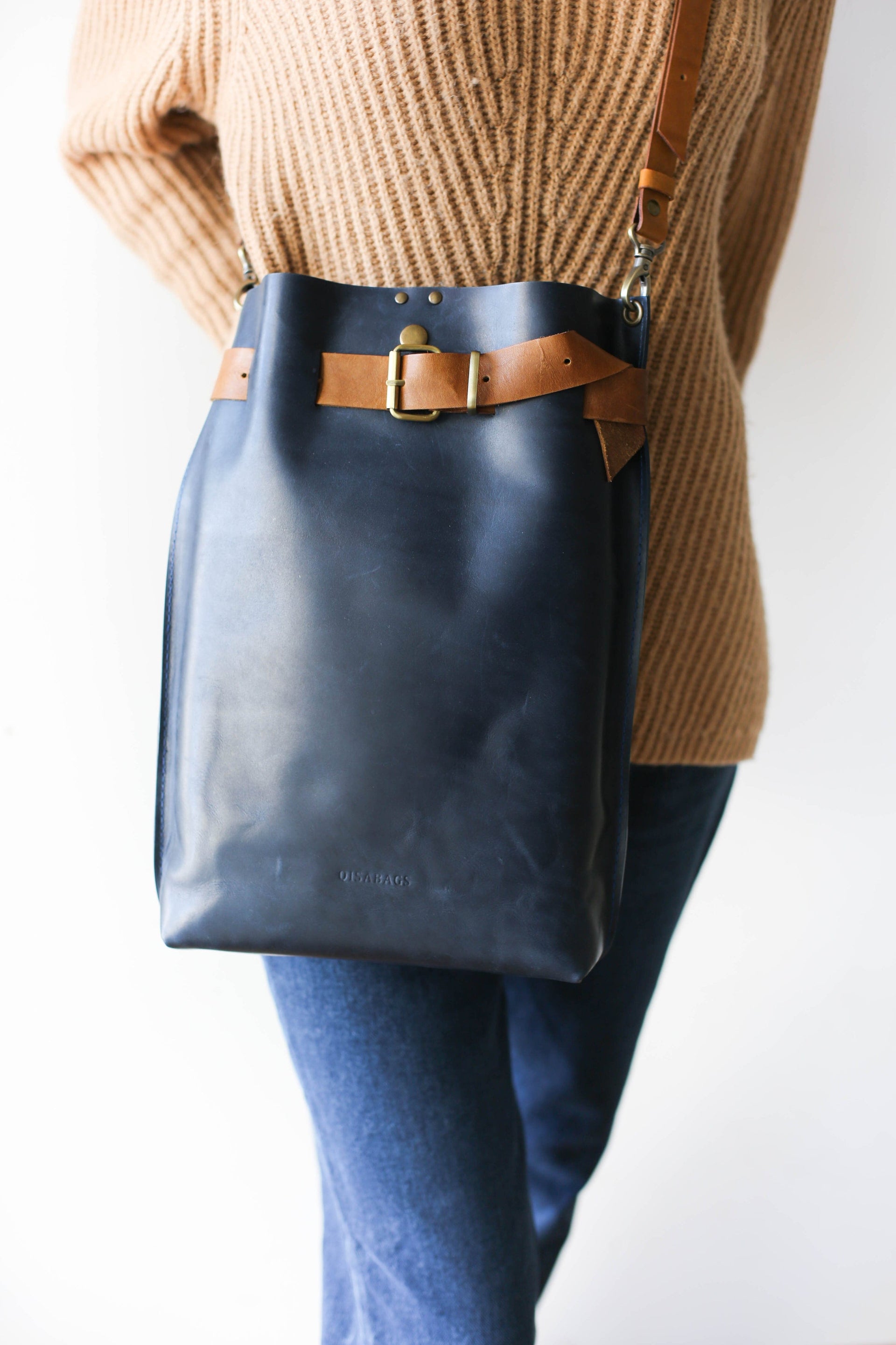 handmade leather cross body bag for women