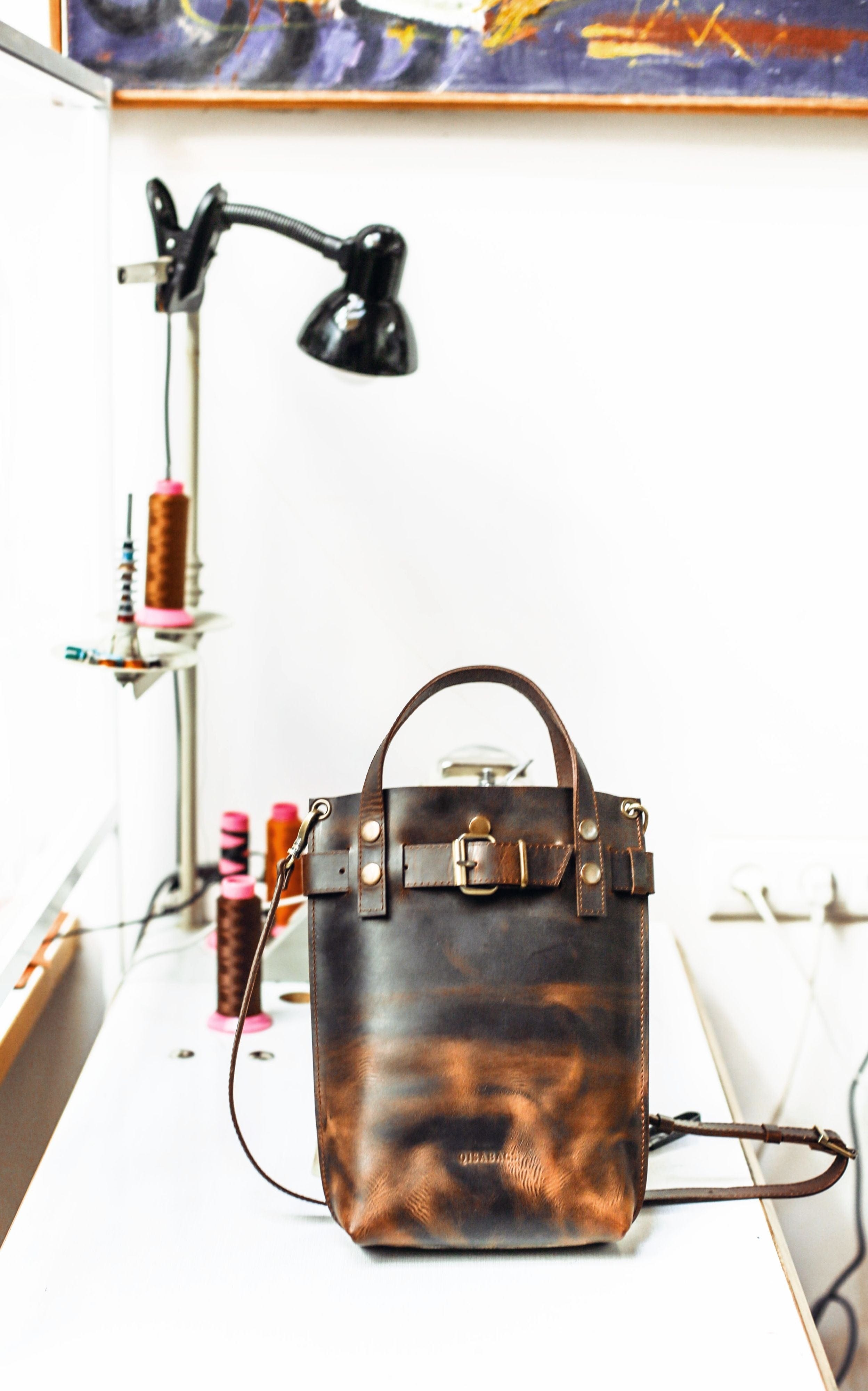 brown leather shoulder bag