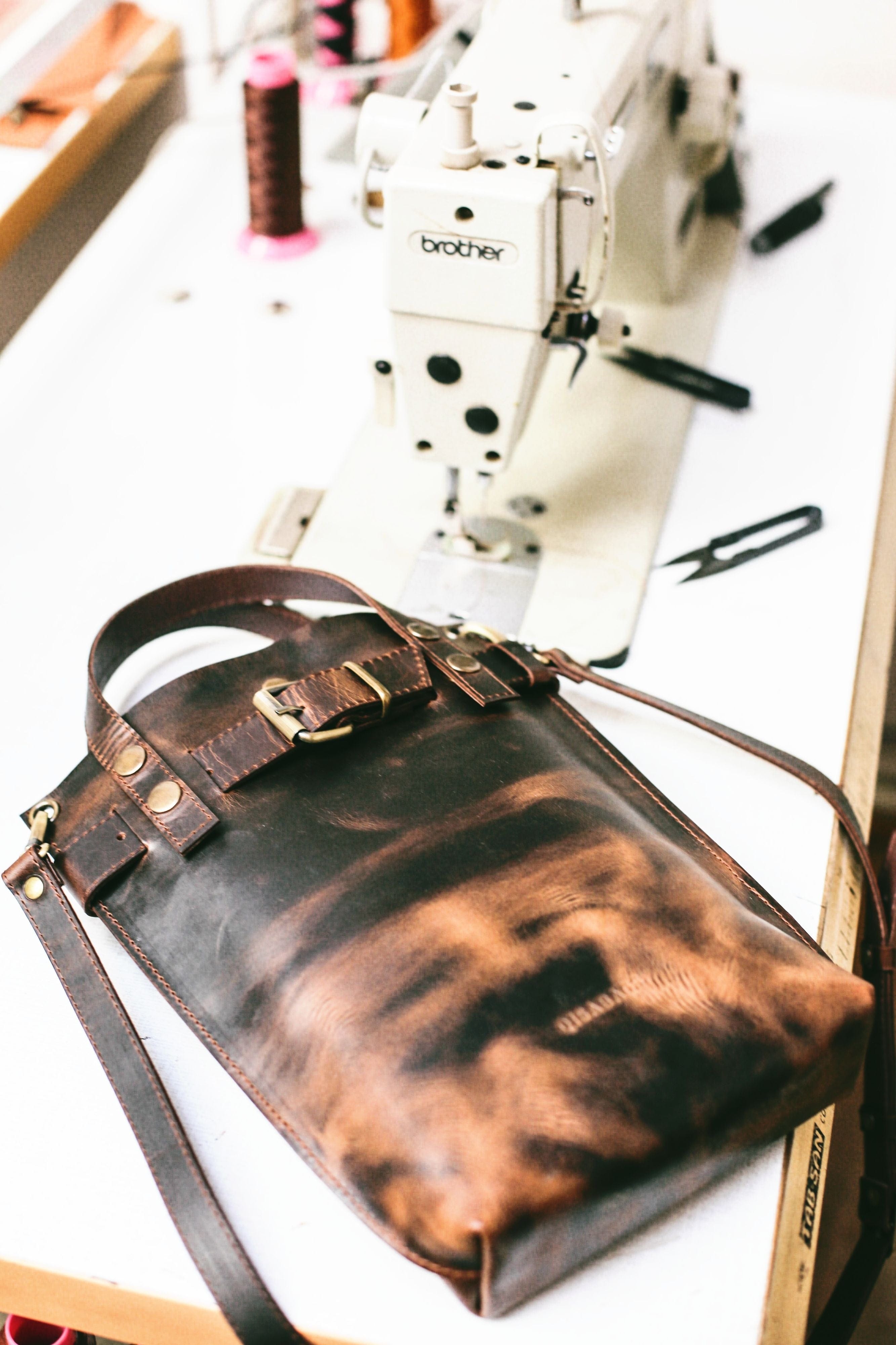 Brown Leather Purse - Brown Leather Handbag - Qisabags