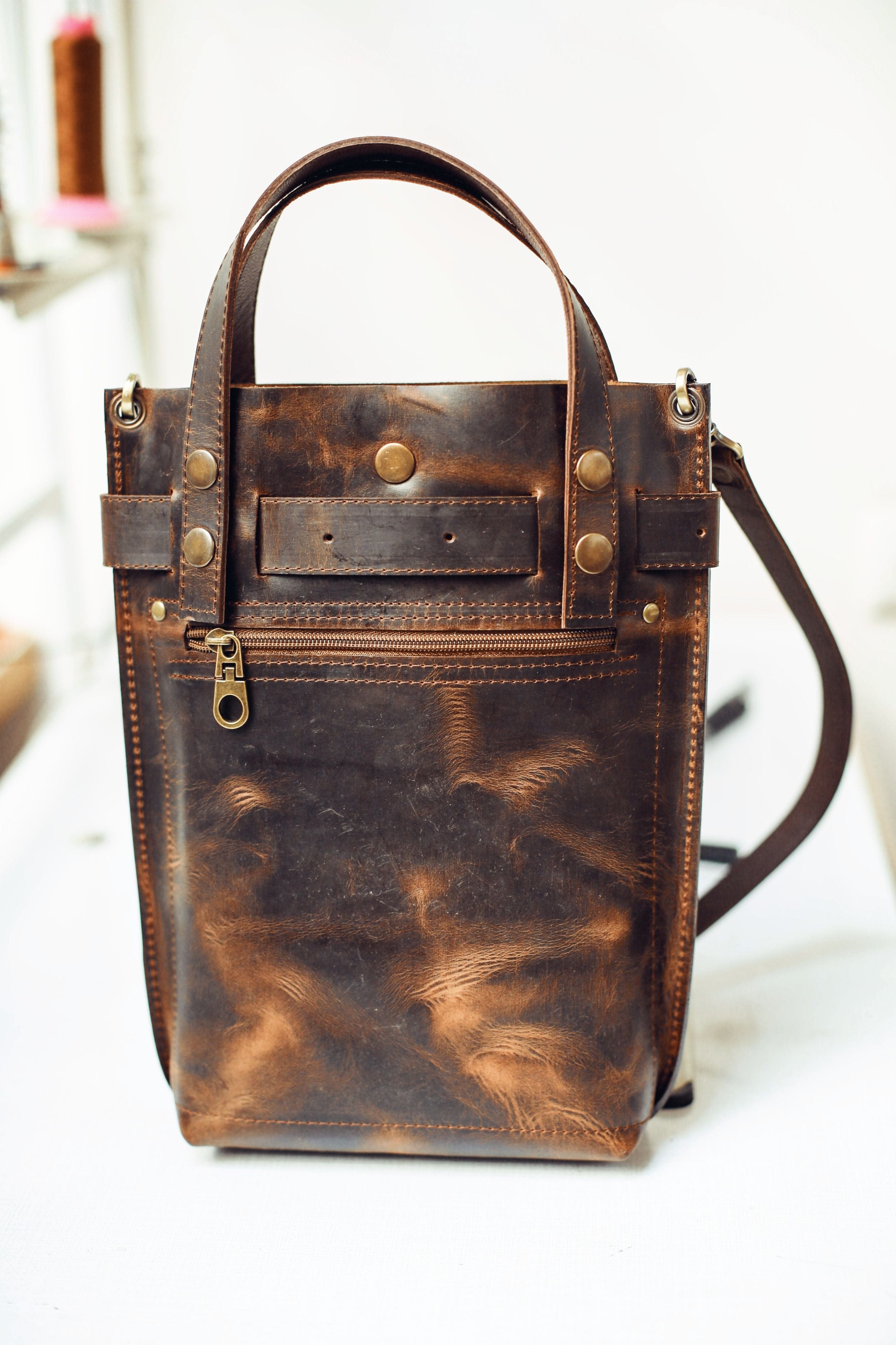 Dark Brown Leather Handbag