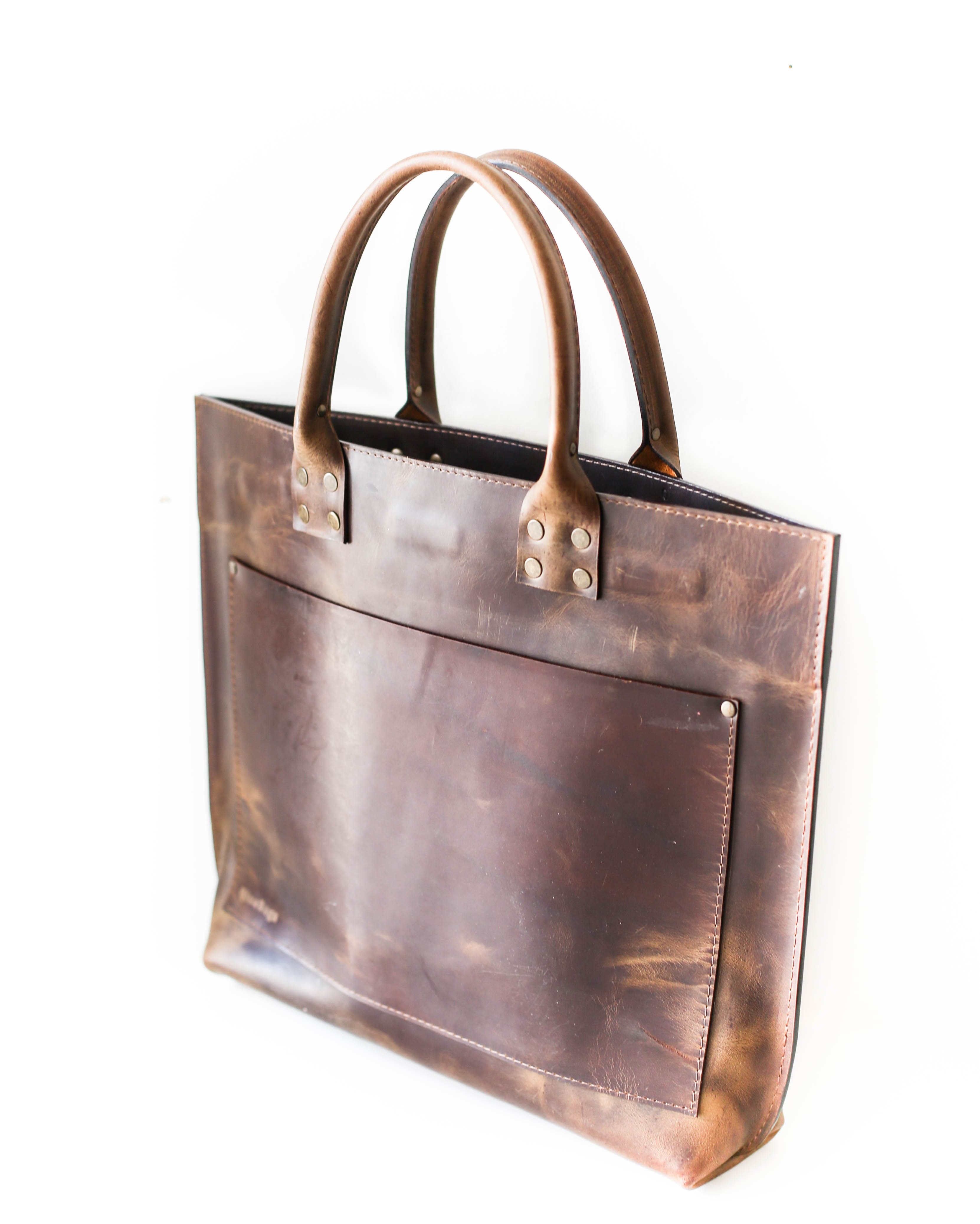 Unisex leather laptop bag