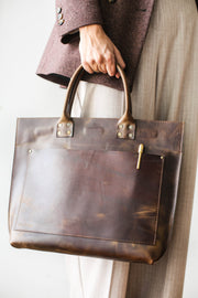 unisex leather handbag for work