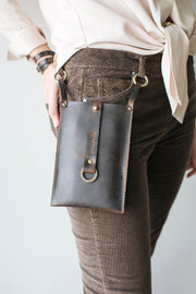 leather waist bag for phone
