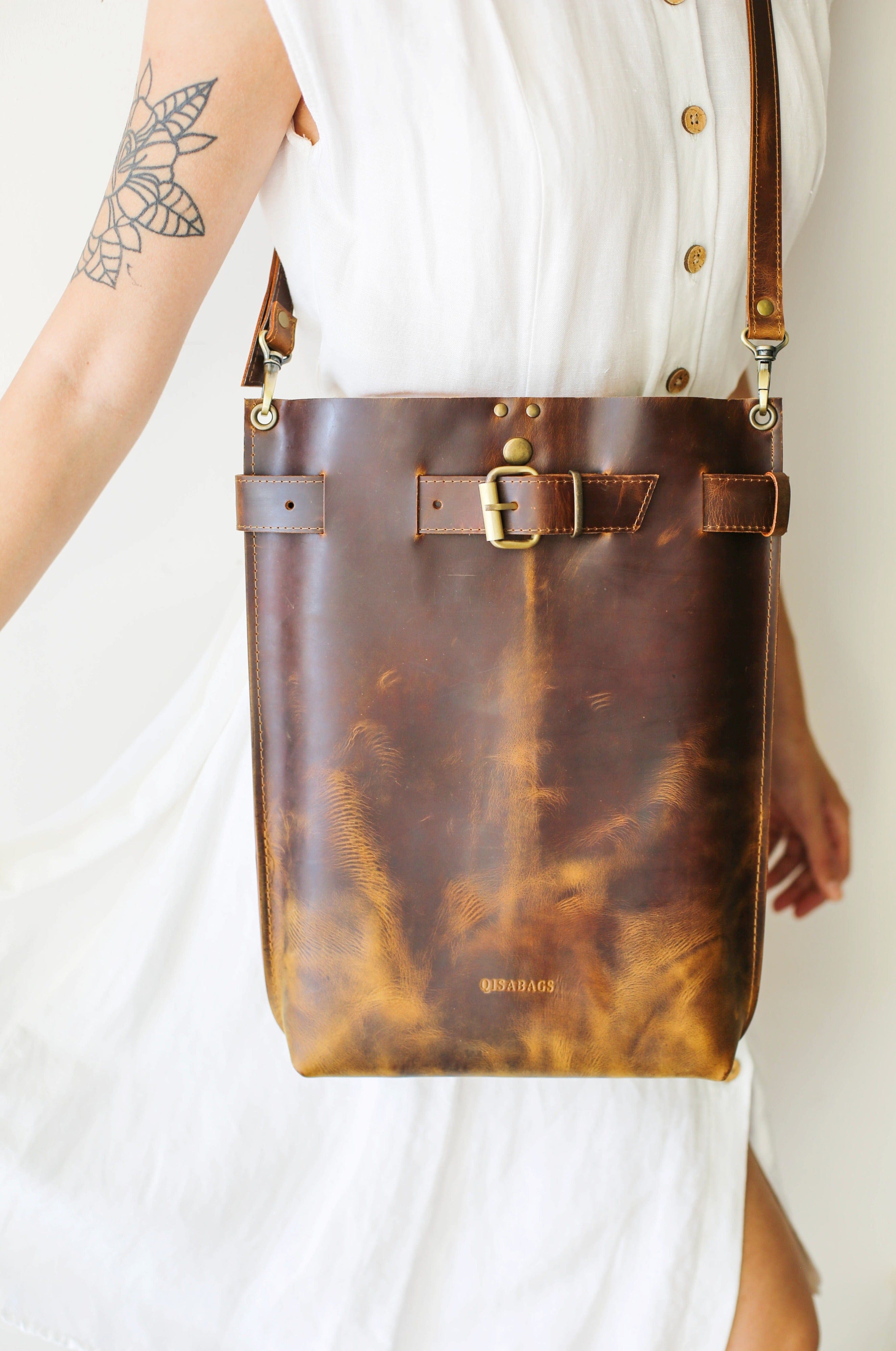 large leather bag