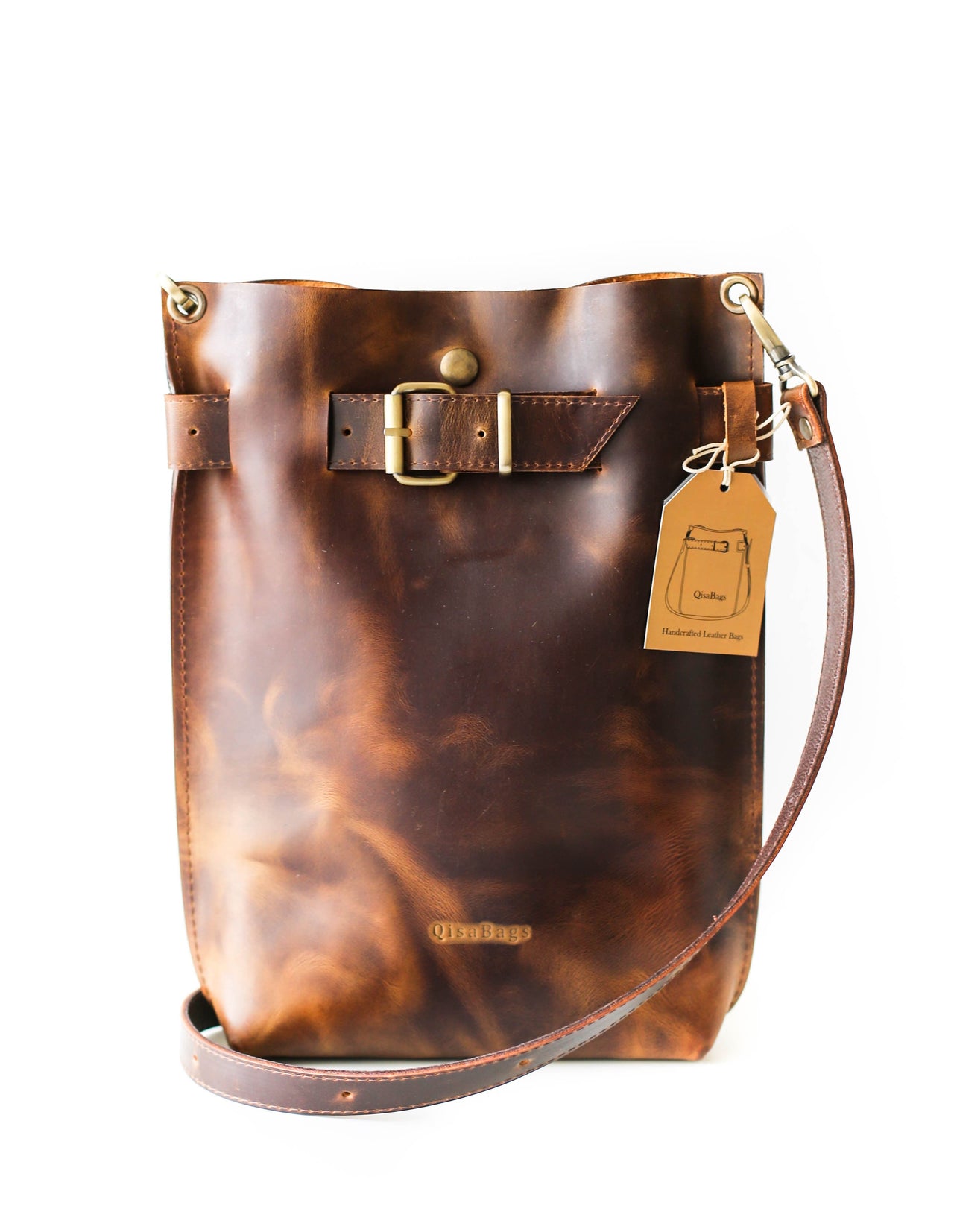 Handmade Brown Leather Bag, vintage leather backpack