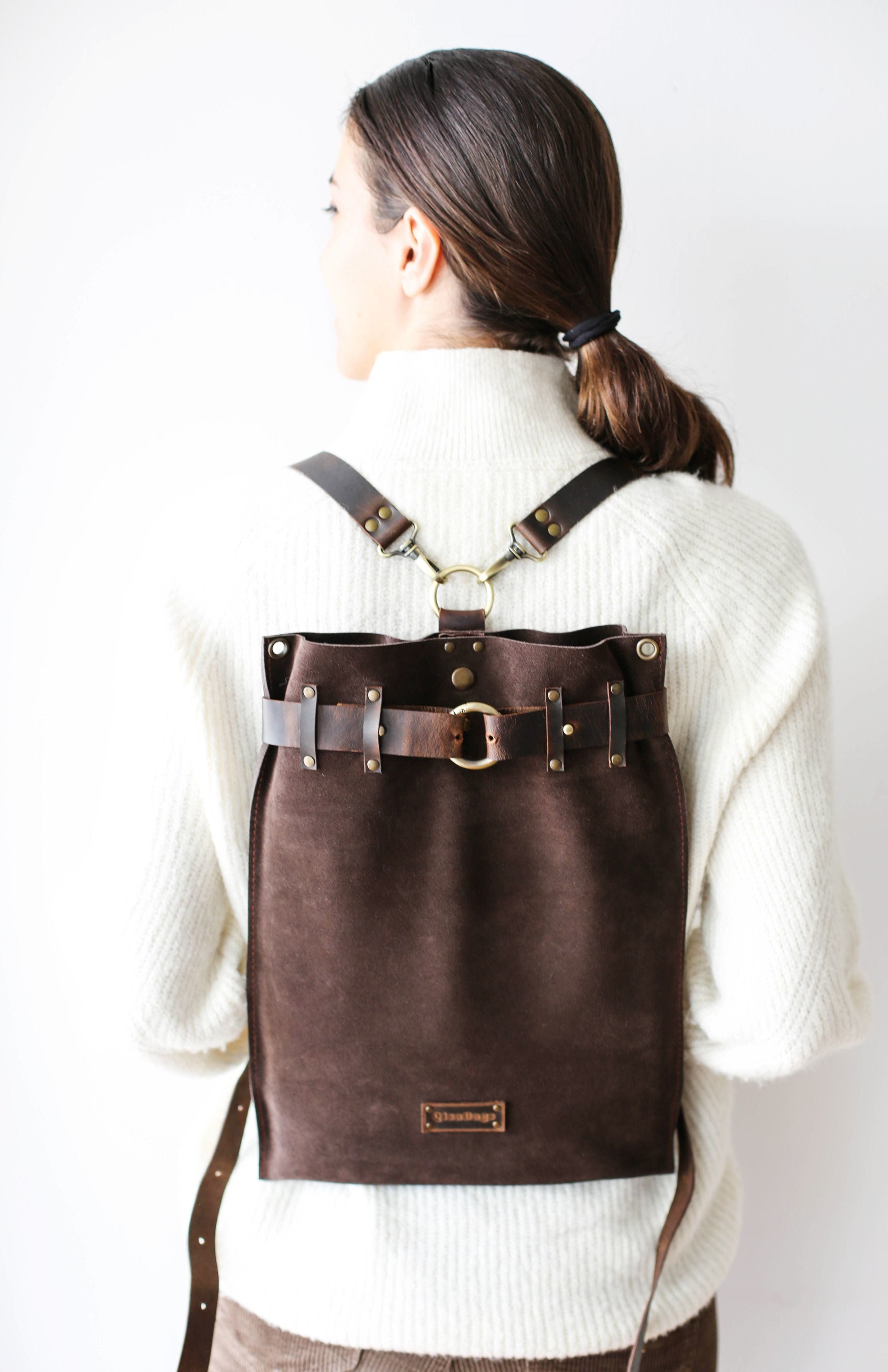 Leather Brown Backpack