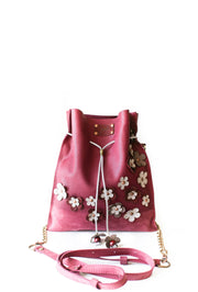 Floral leather bag
