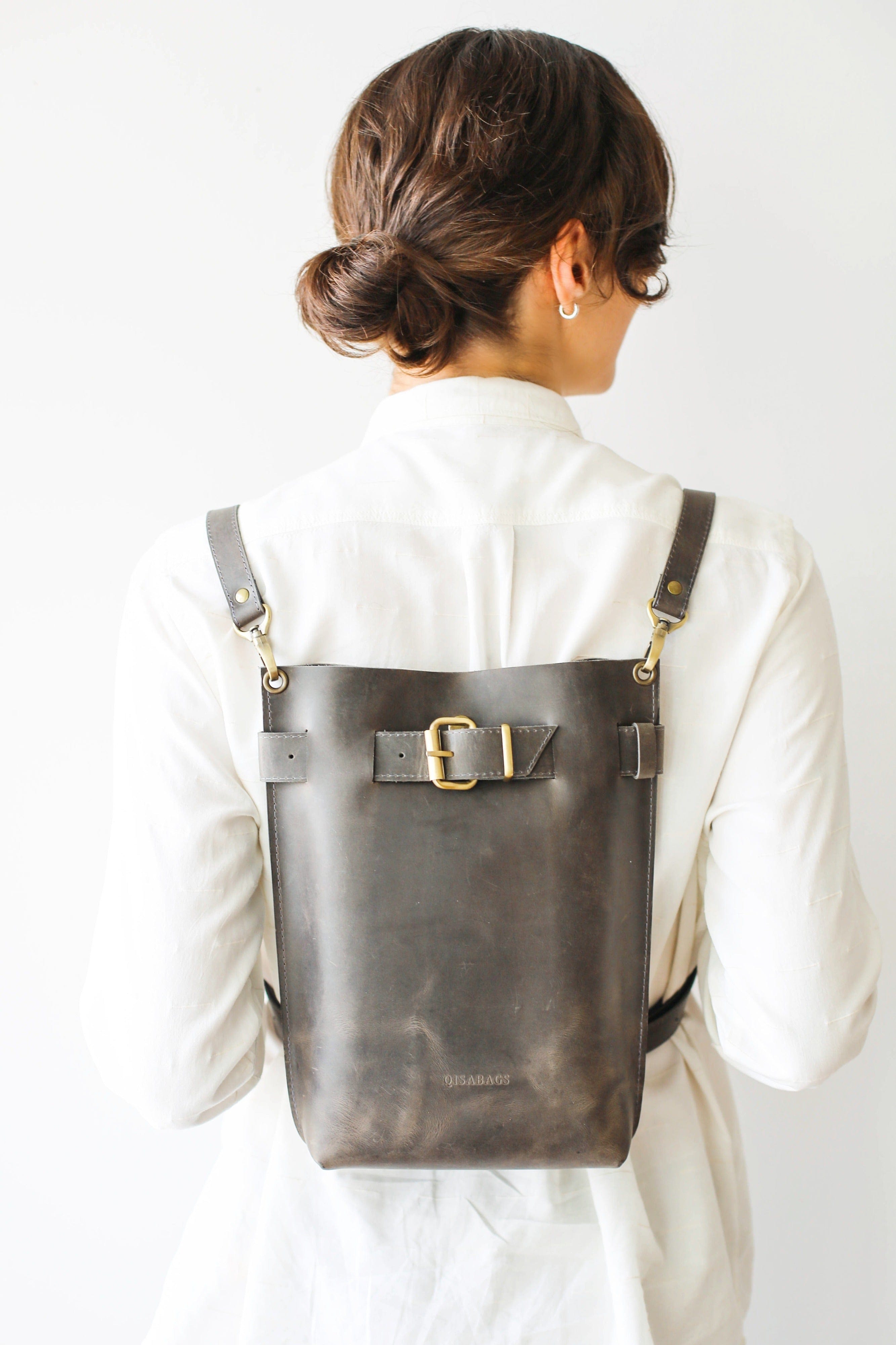 handmade leather backpack