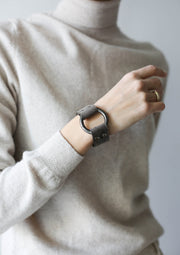 womens minimalist leather cuff bracelet