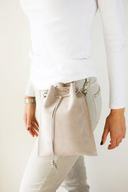 Gray Leather Waist Bag