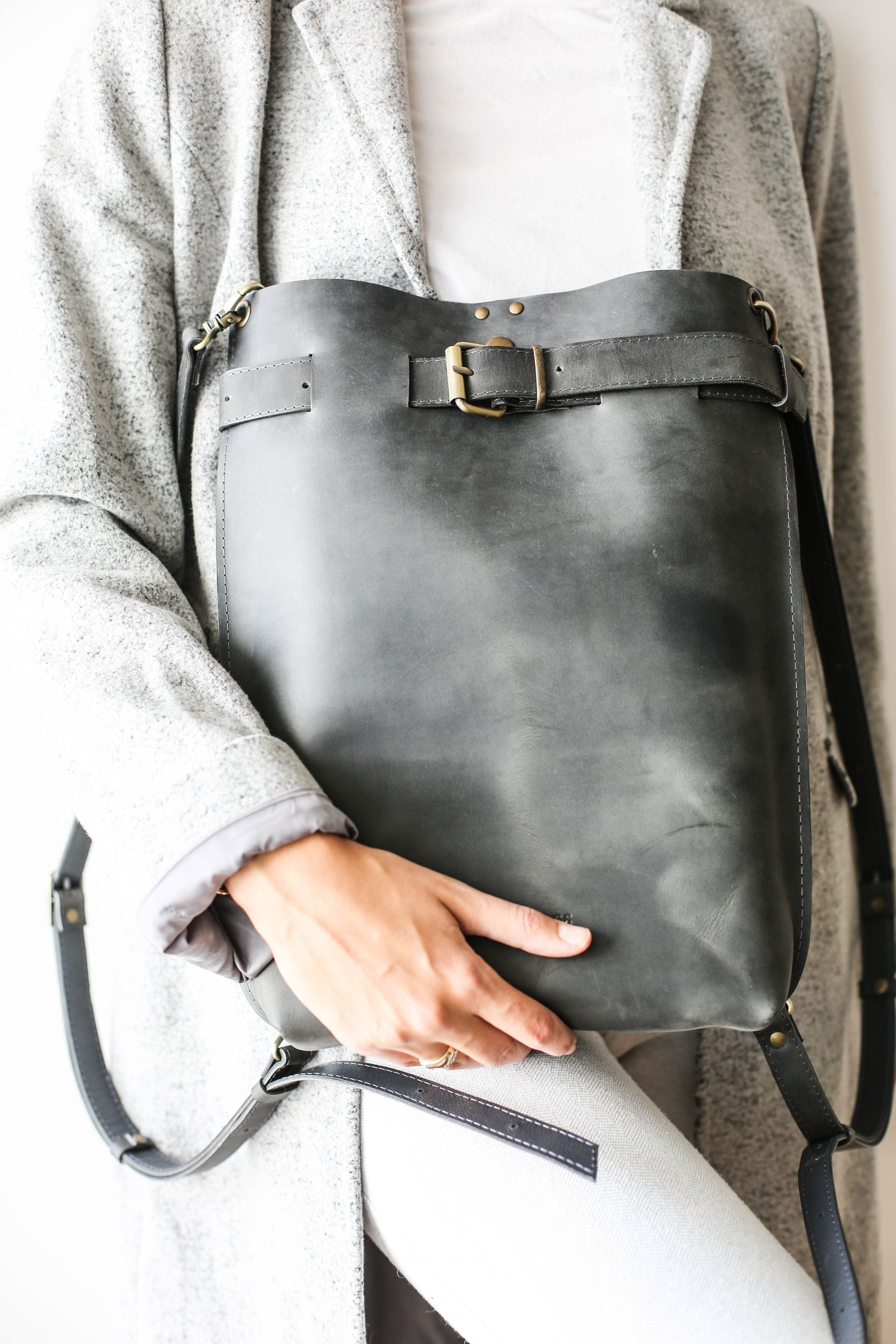 leather backpack purse