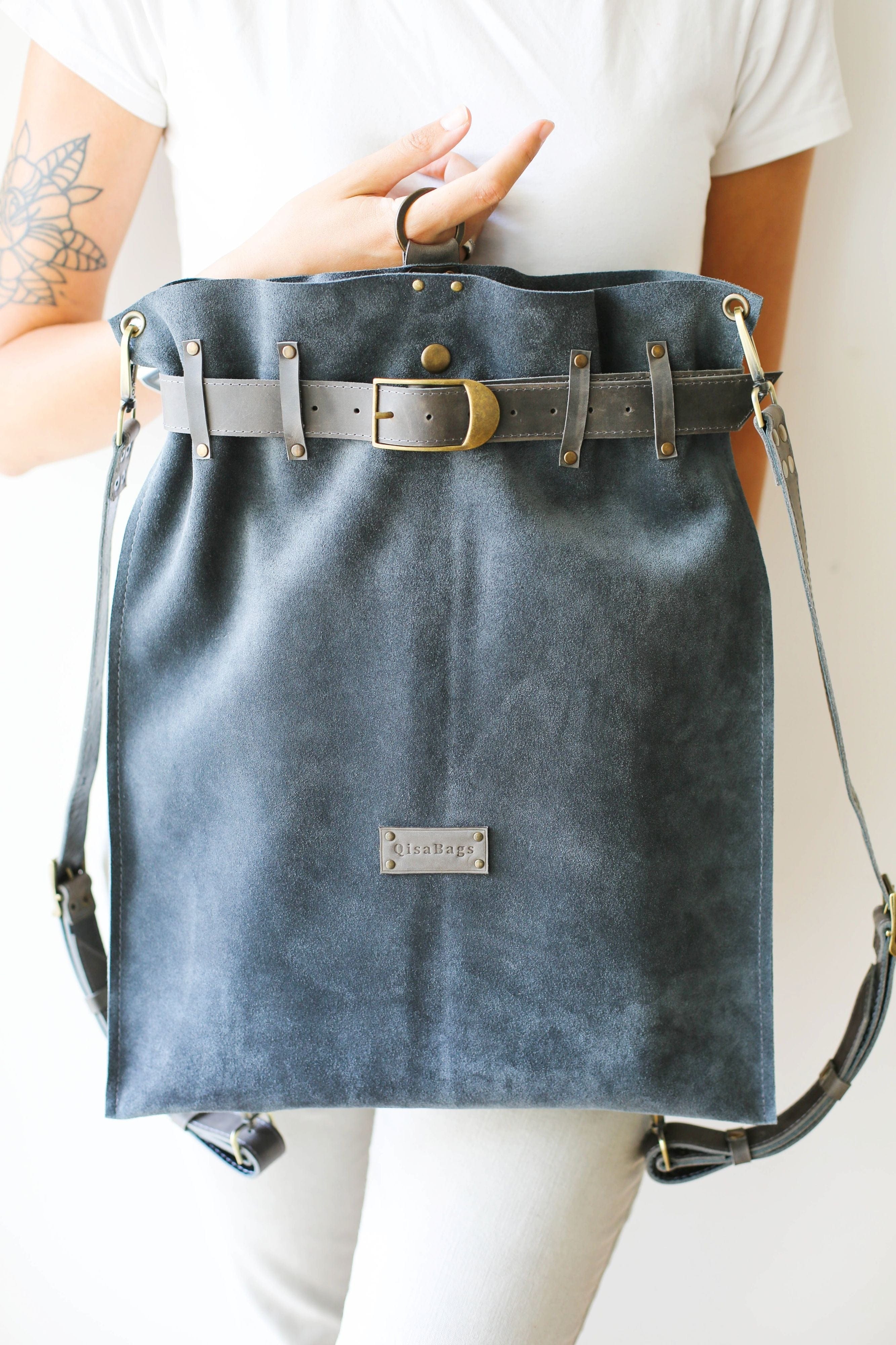 leather backpack purse for women