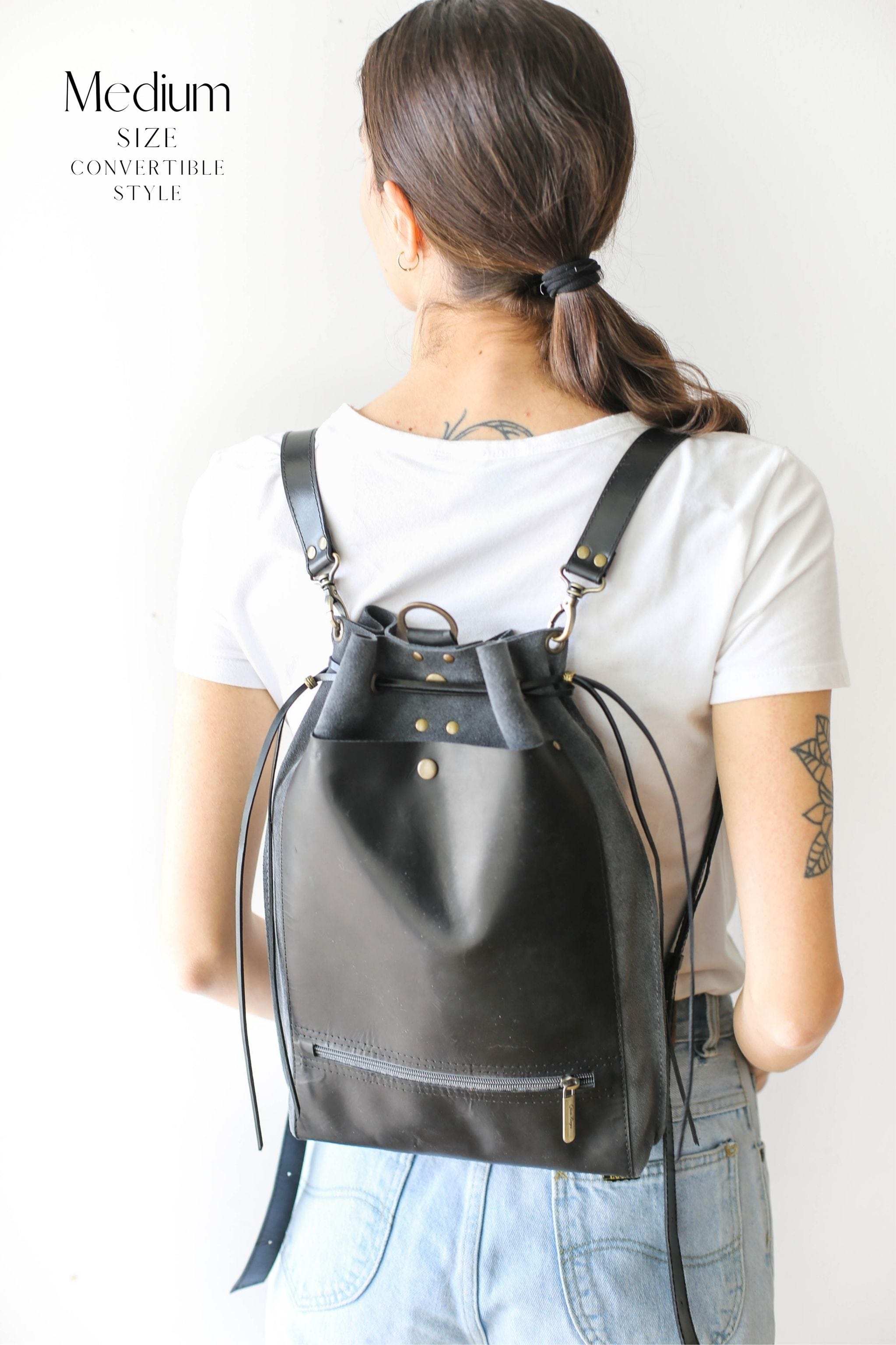 Leather backpack womens outlet sale