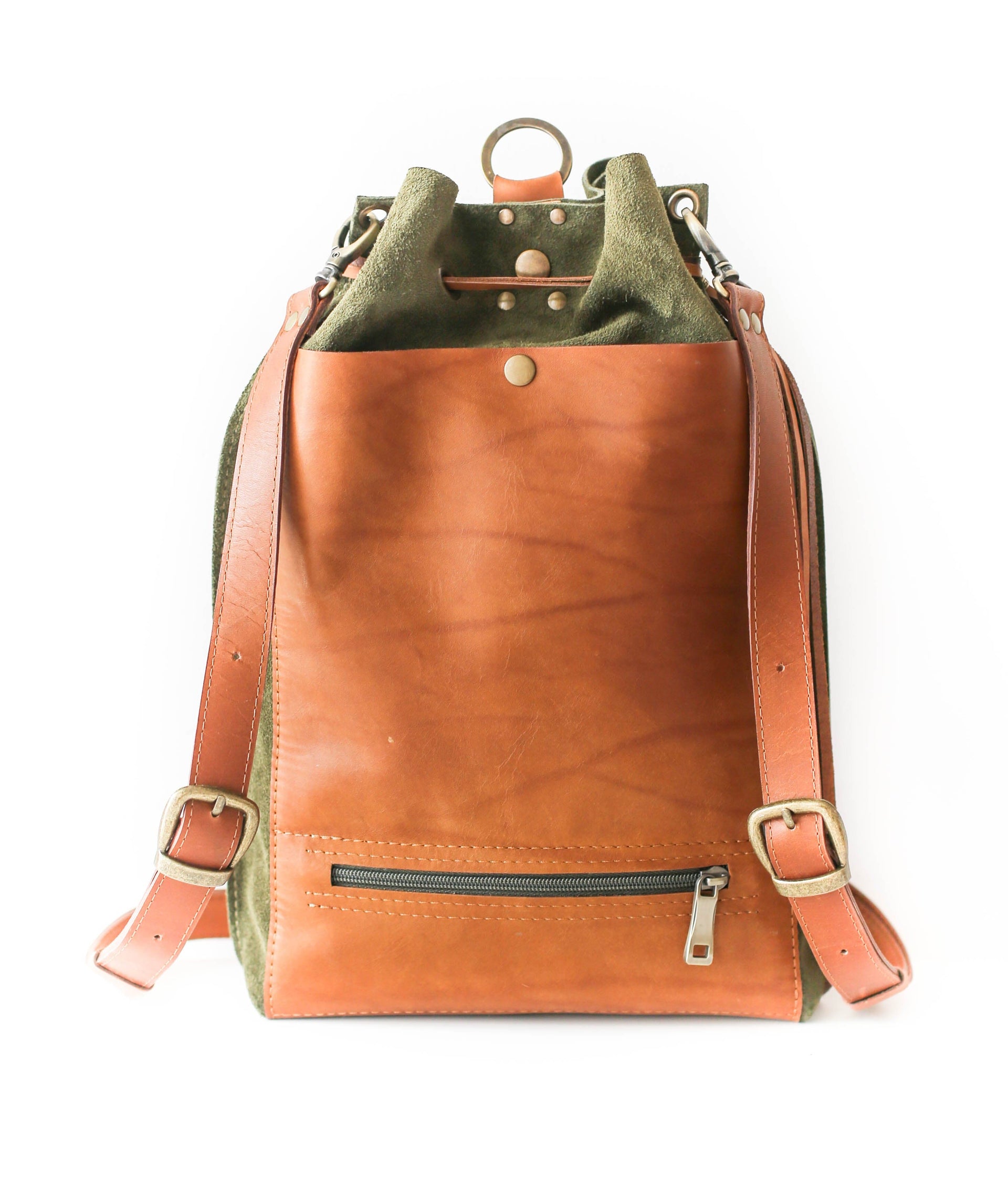 Convertible Suede leather backpack