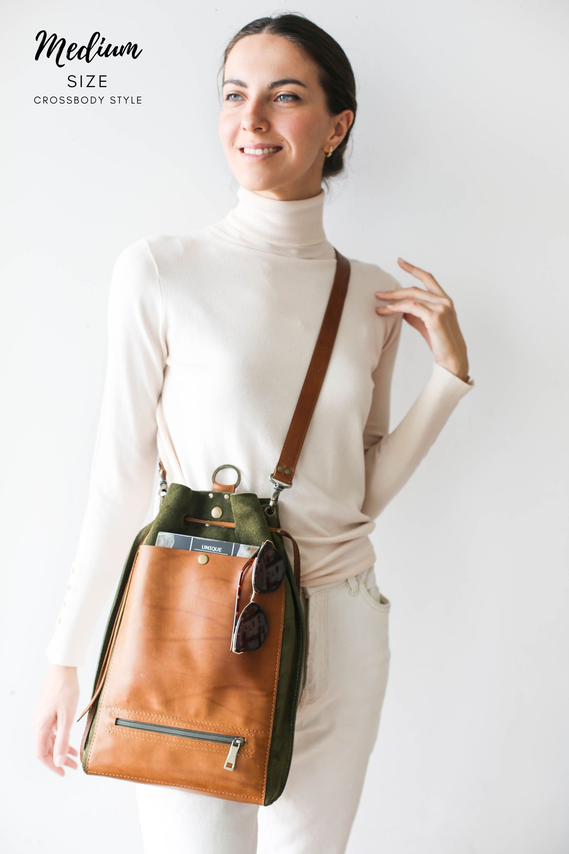 leather crossbody bag for women