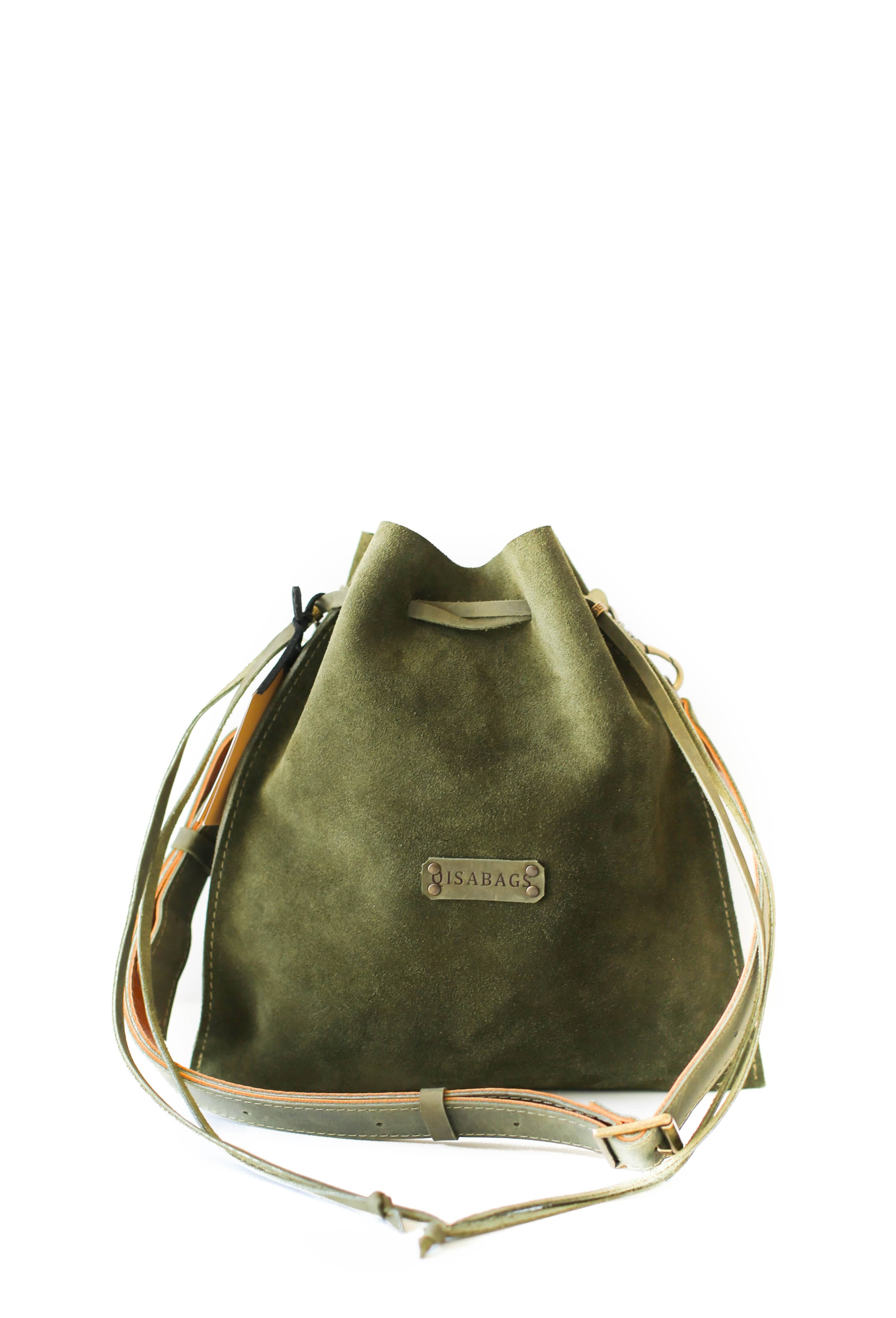 green suede bag