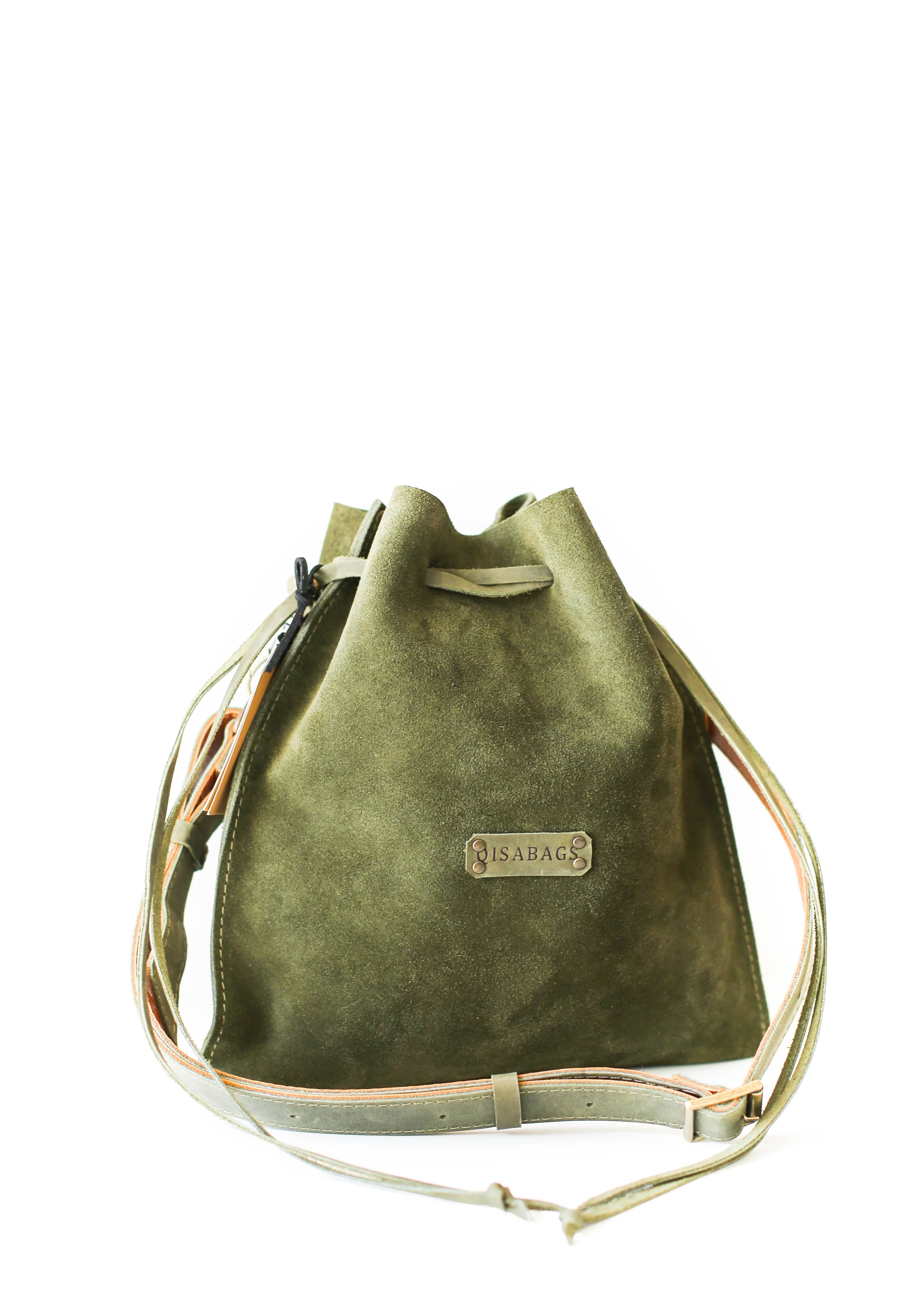 Large TOTE leather bag in moss GREEN . Slouch leather bag. Boho bag. L –  Handmade suede bags by Good Times Barcelona