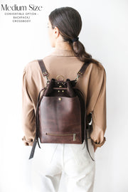 Leather backpack for women