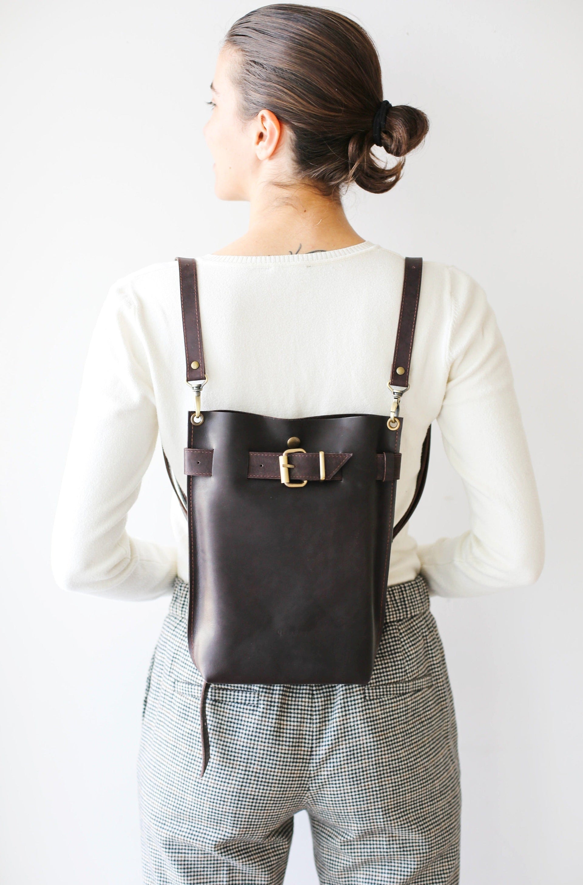 Leather Brown Backpack 