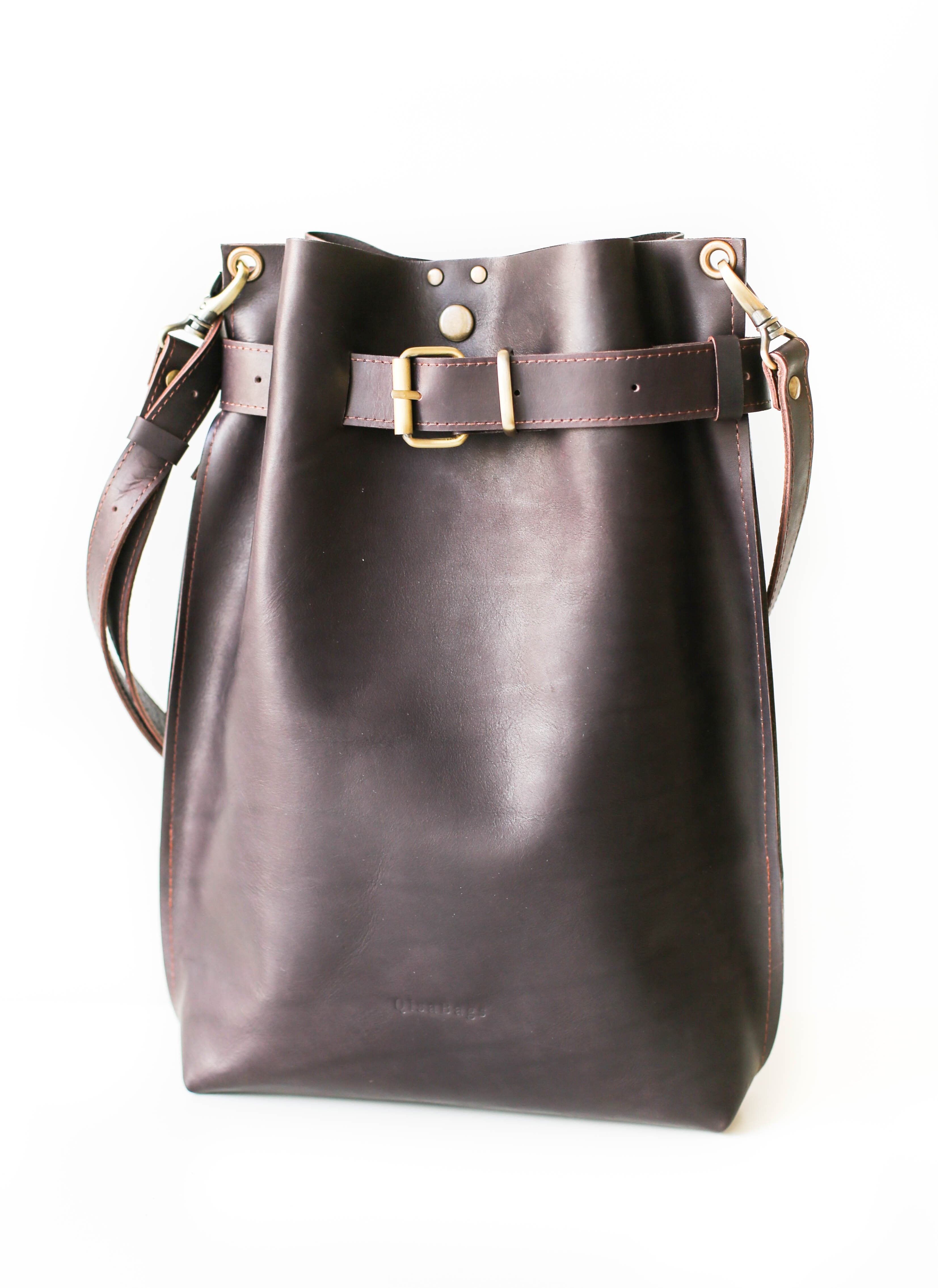 【GRANCY】Vintage like leather bag Vintage Leather Backpack | Leather Brown Backpack - Qisabags