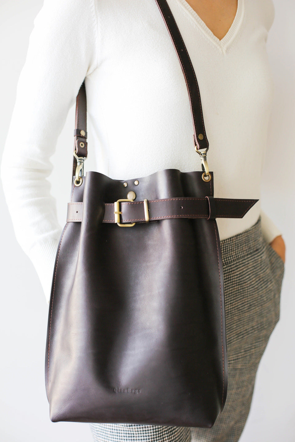Vintage Leather Backpack | Leather Brown Backpack - Qisabags