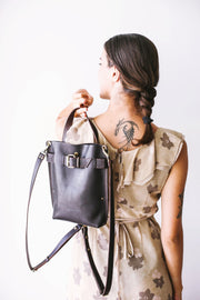 Stylish leather backpack