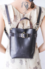Mini leather backpack
